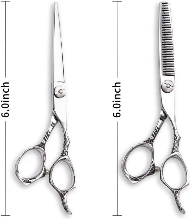 قیچی آرایشگری مو، ابزار پیرایش موی حرفه ای 6 اینچی، قیچی های سلمانی برای نازک کردن و مرتب کردن مو