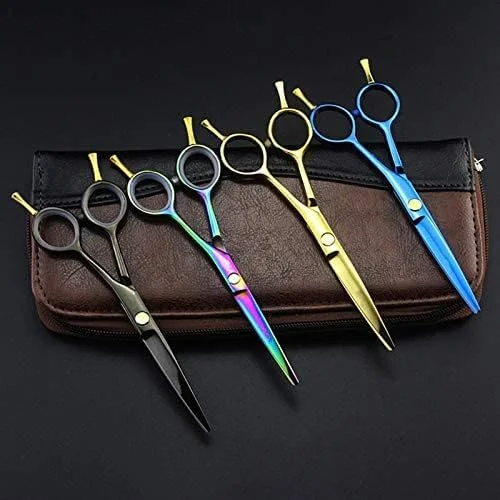 قیچی آرایشگری مو، حرفه ای ژاپن 440c 5.5 اینچ، قیچی دو دم برای کوتاهی و نازک کردن مو، ست آرایشگری، قیچی آرایشگری