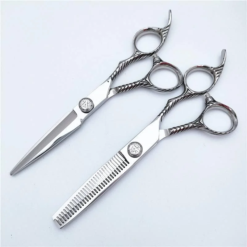 قیچی آرایشگری، قیچی اصلاح مو، 6 اینچ حرفه ای ژاپن 440C، قیچی با دسته ضد لغزش، قیچی اصلاح مو، آرایشگری، قیچی پیتاژ مو