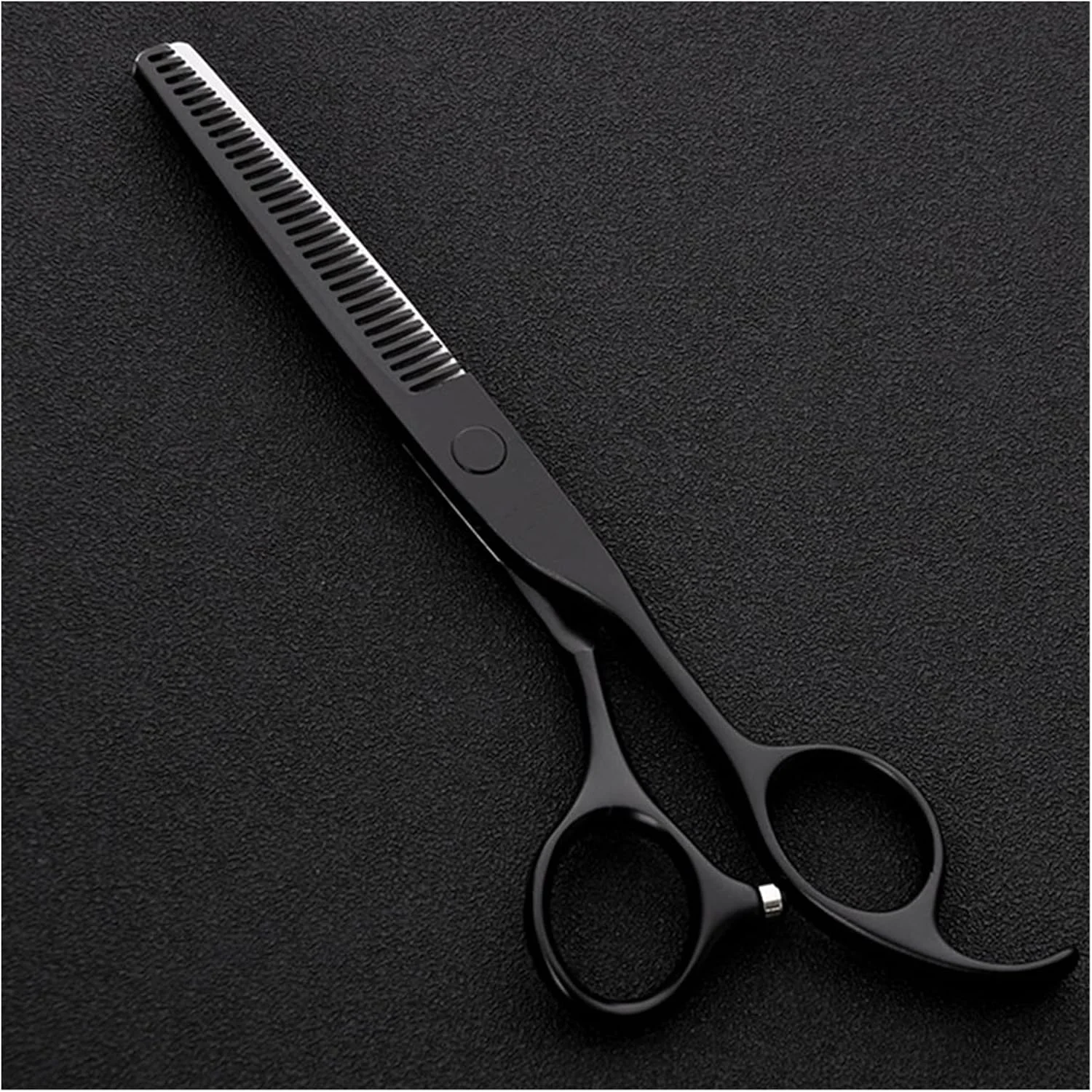 قیچی آرایشگری مشکی 6 اینچی، قیچی پیتاژ مو، قیچی آرایشگری، قیچی کوتاهی مو، قیچی پیتاژ