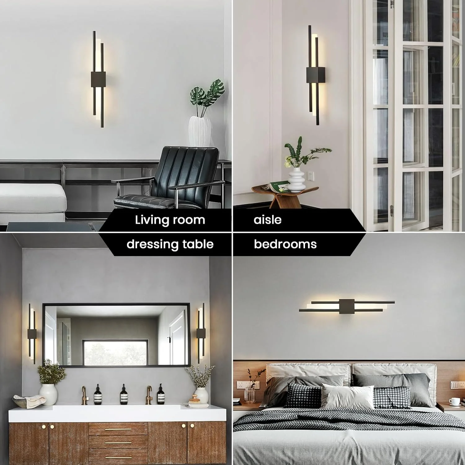 YATAI Modern LED Wall Light, 6W LED Wall Lamp, 50cm Dimmable 3-Color Lighting Fixture for Bedroom, Dining Room, Mirror Side, and Dressing Table
