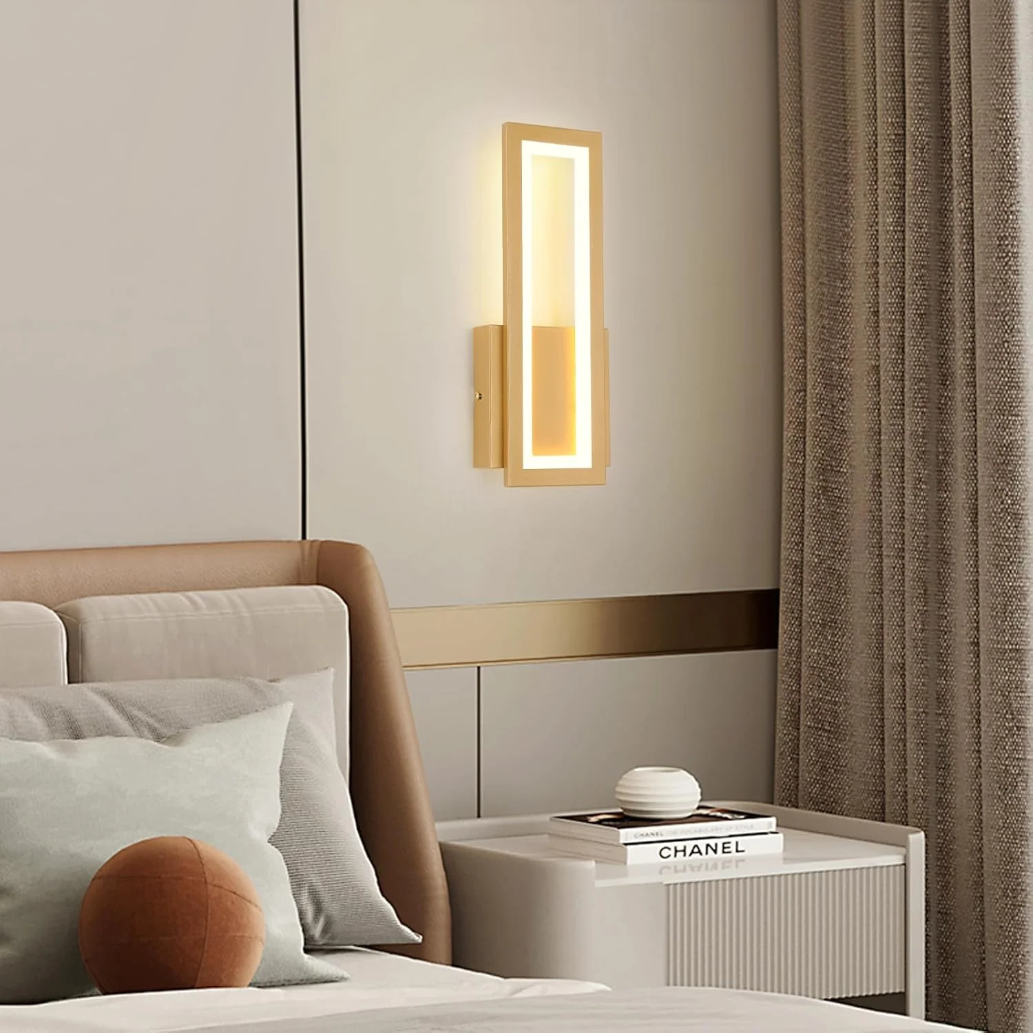 چراغ دیواری اتاق خواب داخلی YT YATAI LIGHTING، چراغ دیواری LED مدرن طلایی برای اتاق نشیمن، لامپ دیواری با دمای رنگ قابل تنظیم (15 وات) چراغ دیواری اتاق خواب داخلی YT YATAI LIGHTING، چراغ دیواری LED مدرن طلایی برای اتاق نشیمن، لامپ دیواری با دمای رنگ قابل تنظیم (15 وات)