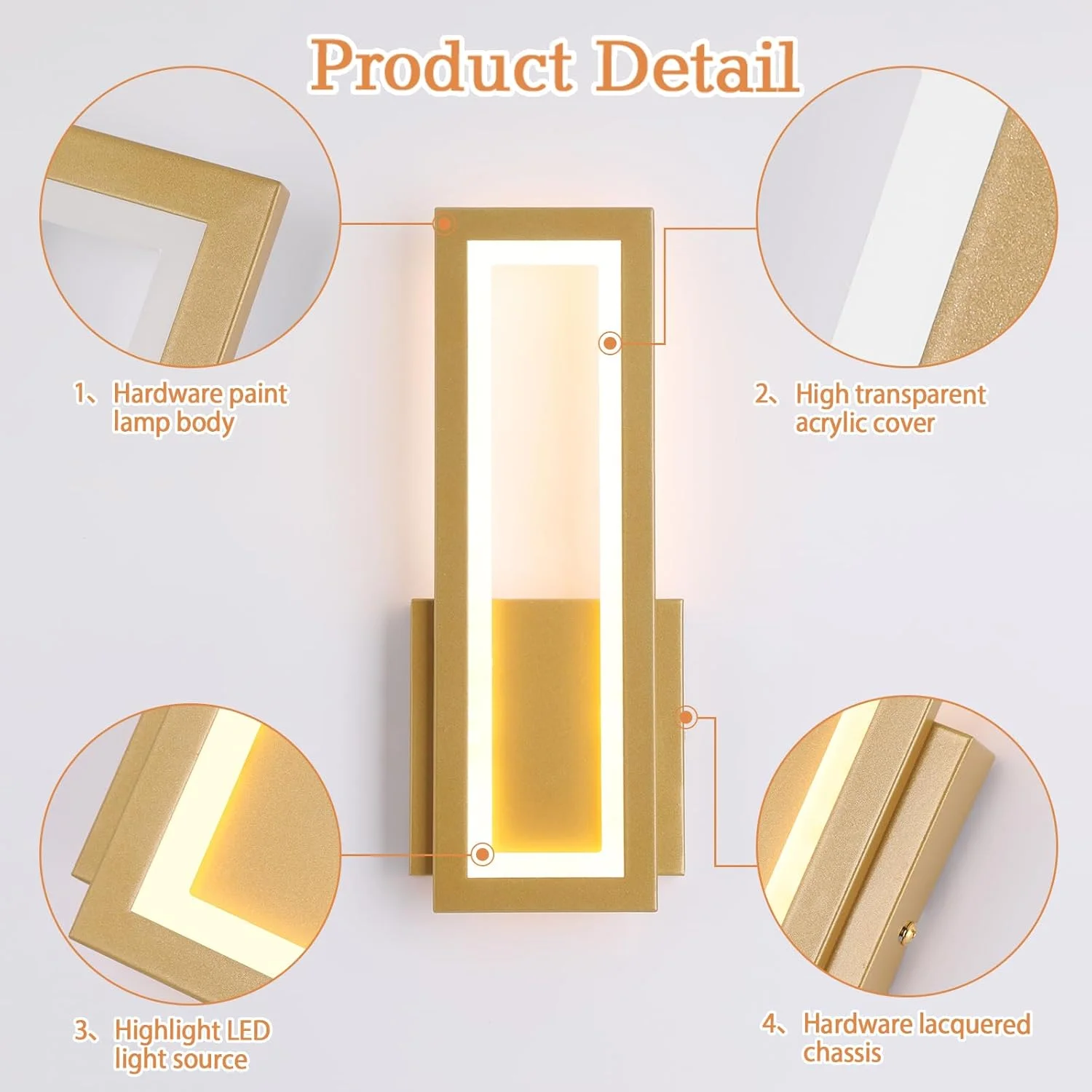 چراغ دیواری اتاق خواب داخلی YT YATAI LIGHTING، چراغ دیواری LED مدرن طلایی برای اتاق نشیمن، لامپ دیواری با دمای رنگ قابل تنظیم (15 وات) چراغ دیواری اتاق خواب داخلی YT YATAI LIGHTING، چراغ دیواری LED مدرن طلایی برای اتاق نشیمن، لامپ دیواری با دمای رنگ قابل تنظیم (15 وات)