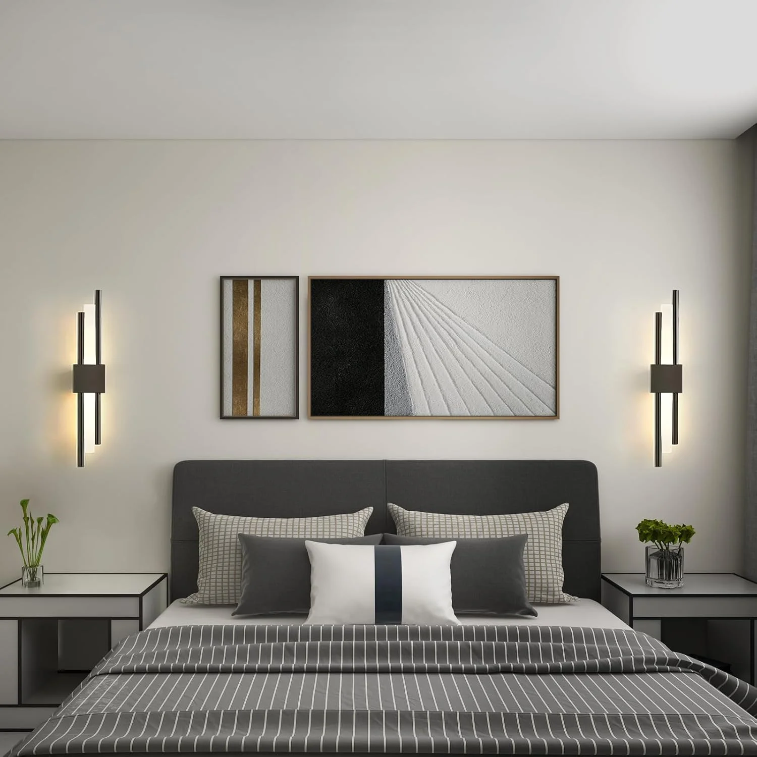 YATAI Modern LED Wall Light, 6W LED Wall Lamp, 50cm Dimmable 3-Color Lighting Fixture for Bedroom, Dining Room, Mirror Side, and Dressing Table