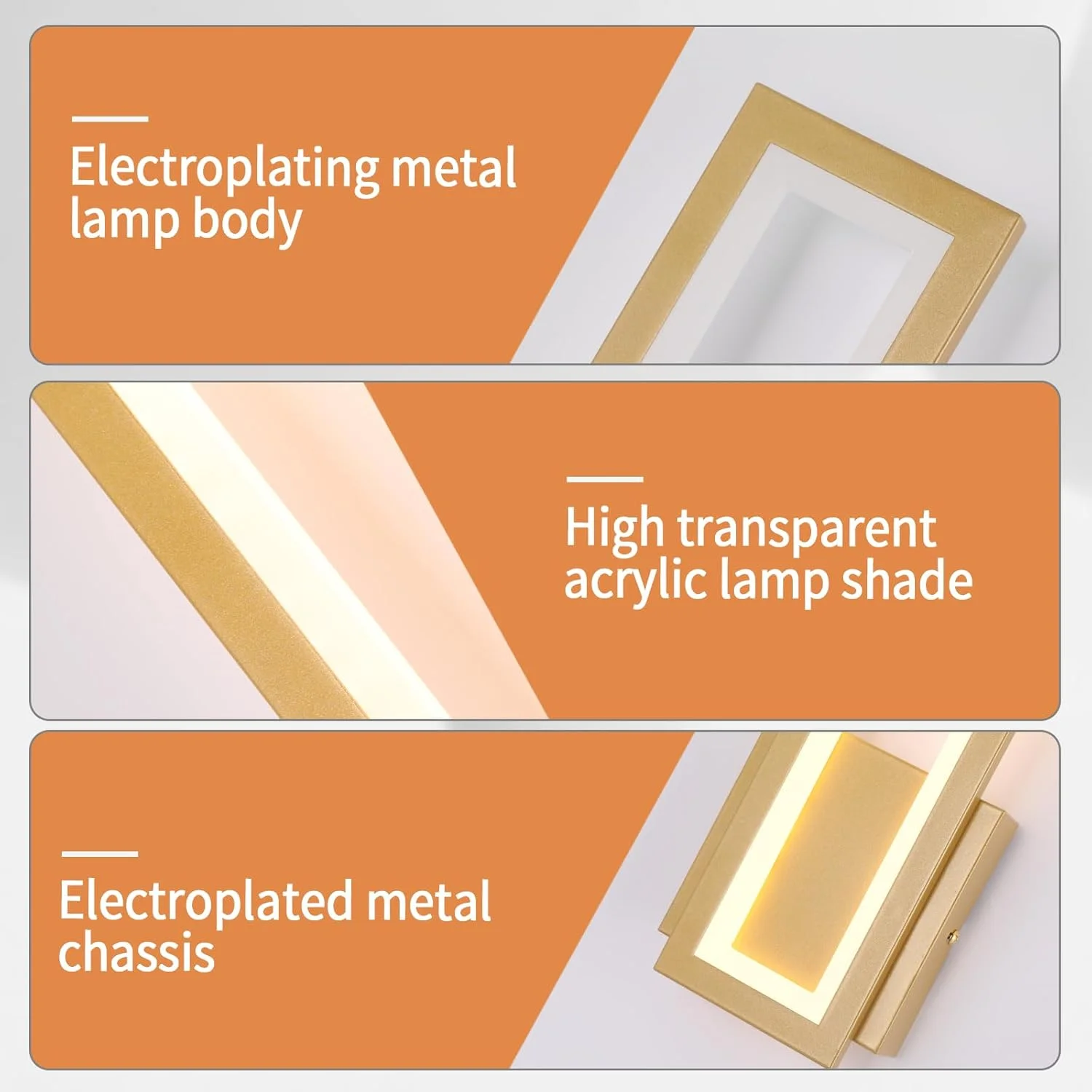 چراغ دیواری اتاق خواب داخلی YT YATAI LIGHTING، چراغ دیواری LED مدرن طلایی برای اتاق نشیمن، لامپ دیواری با دمای رنگ قابل تنظیم (15 وات) چراغ دیواری اتاق خواب داخلی YT YATAI LIGHTING، چراغ دیواری LED مدرن طلایی برای اتاق نشیمن، لامپ دیواری با دمای رنگ قابل تنظیم (15 وات)