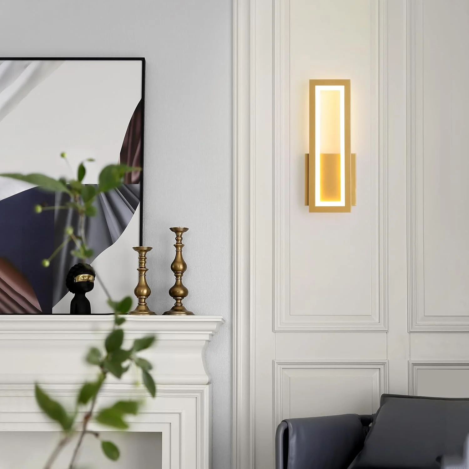 چراغ دیواری اتاق خواب داخلی YT YATAI LIGHTING، چراغ دیواری LED مدرن طلایی برای اتاق نشیمن، لامپ دیواری با دمای رنگ قابل تنظیم (15 وات) چراغ دیواری اتاق خواب داخلی YT YATAI LIGHTING، چراغ دیواری LED مدرن طلایی برای اتاق نشیمن، لامپ دیواری با دمای رنگ قابل تنظیم (15 وات)