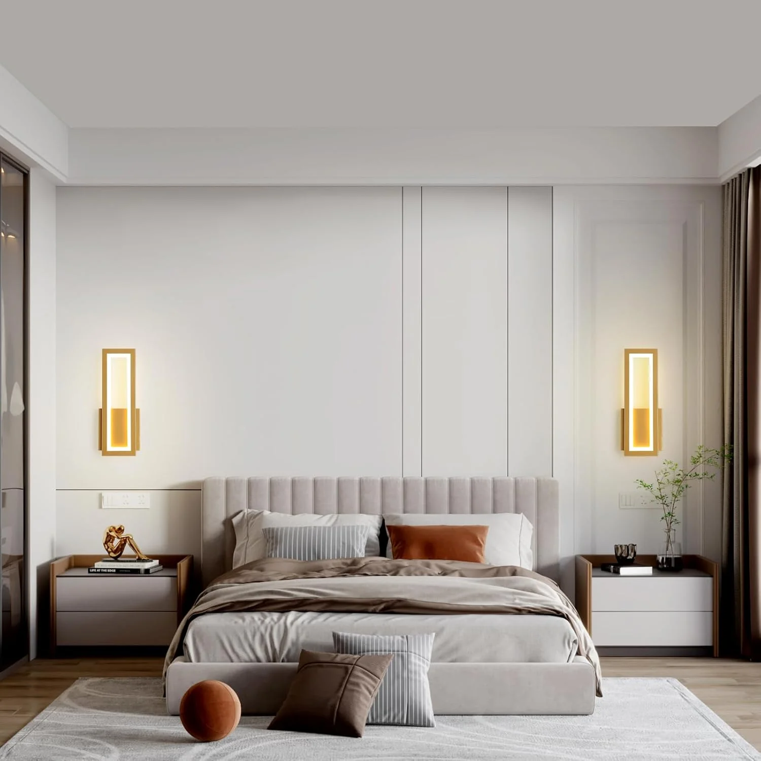 چراغ دیواری اتاق خواب داخلی YT YATAI LIGHTING، چراغ دیواری LED مدرن طلایی برای اتاق نشیمن، لامپ دیواری با دمای رنگ قابل تنظیم (15 وات) چراغ دیواری اتاق خواب داخلی YT YATAI LIGHTING، چراغ دیواری LED مدرن طلایی برای اتاق نشیمن، لامپ دیواری با دمای رنگ قابل تنظیم (15 وات)