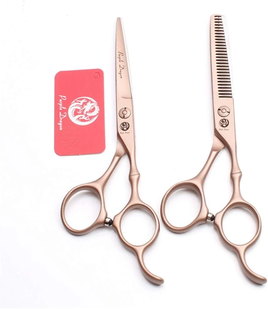 ست قیچی آرایشگری حرفه ای SXFXZ، سایز 5.5/6.0 اینچ، مشکی طلایی، قیچی پیرایشگری، قیچی اصلاح مو، فولاد 9CR با کیفیت بالا، آرایشگران تیز، کیت سالن خانگی، کیف چرمی، شانه، 6.0 اینچ