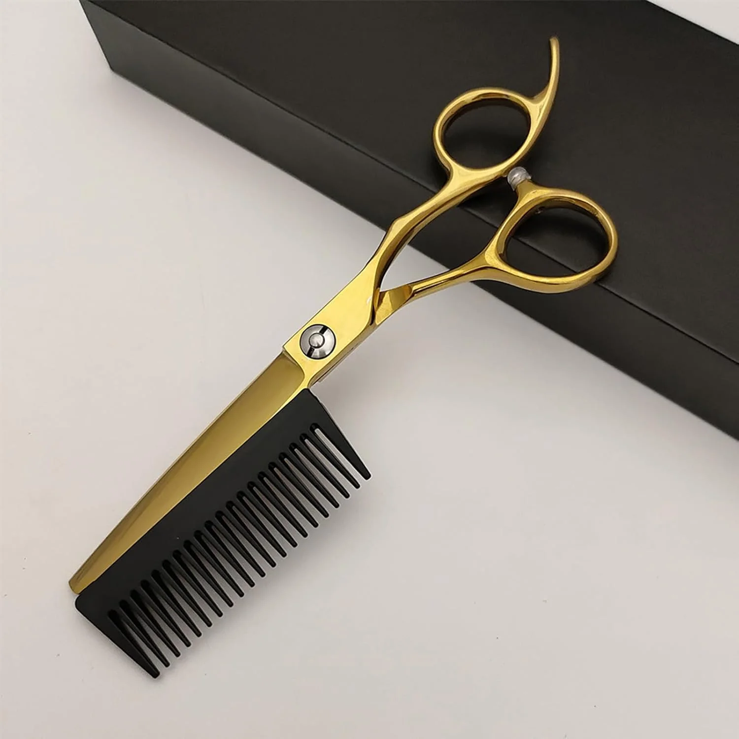 قیچی آرایشگری، قیچی آرایشگری حرفه ای - ابزار آرایشگری 2 در 1 با شانه جداشدنی قیچی پیتاژ برای نظافت حمام، مسافرت، آرایشگر سالن، خانه، مردان، زنان، کودکان و سالمندان