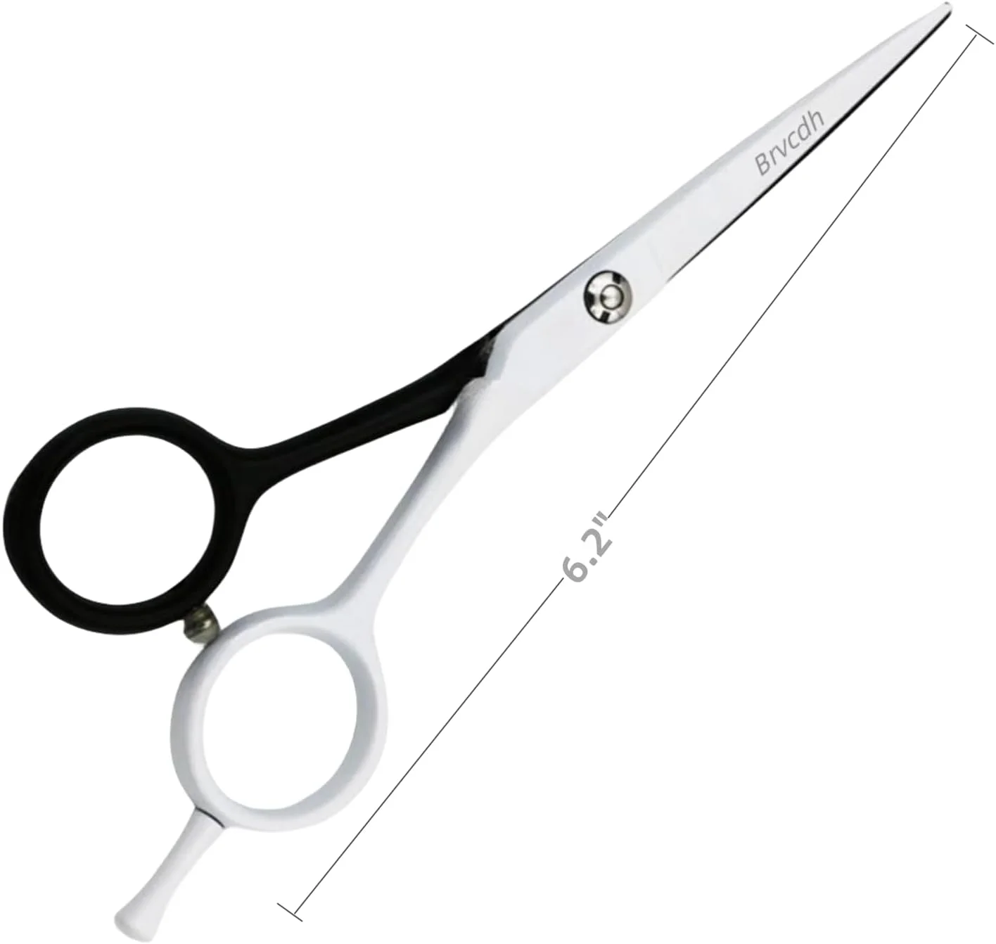 قیچی آرایشگری مو، قیچی سلمانی - قیچی موی حرفه ای با تیغه لبه تیغی جذاب 6.2 اینچی - قیچی اصلاح مو، پیرایش مردانه/زنانه (سفید مشکی)