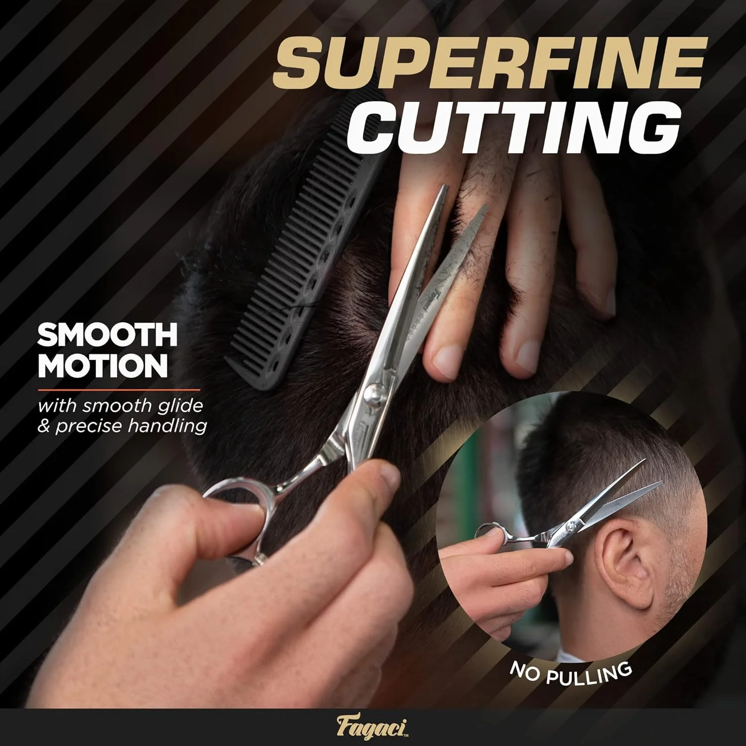 (قیچی آرایشگری مو) - قیچی موی حرفه ای 15 سانتی متری با تیغه های فوق العاده تیز، قیچی موی فولادی 440C، بادوام، حرکت روان و برش ظریف، قیچی آرایشگری با غلاف زیبا، Clea...