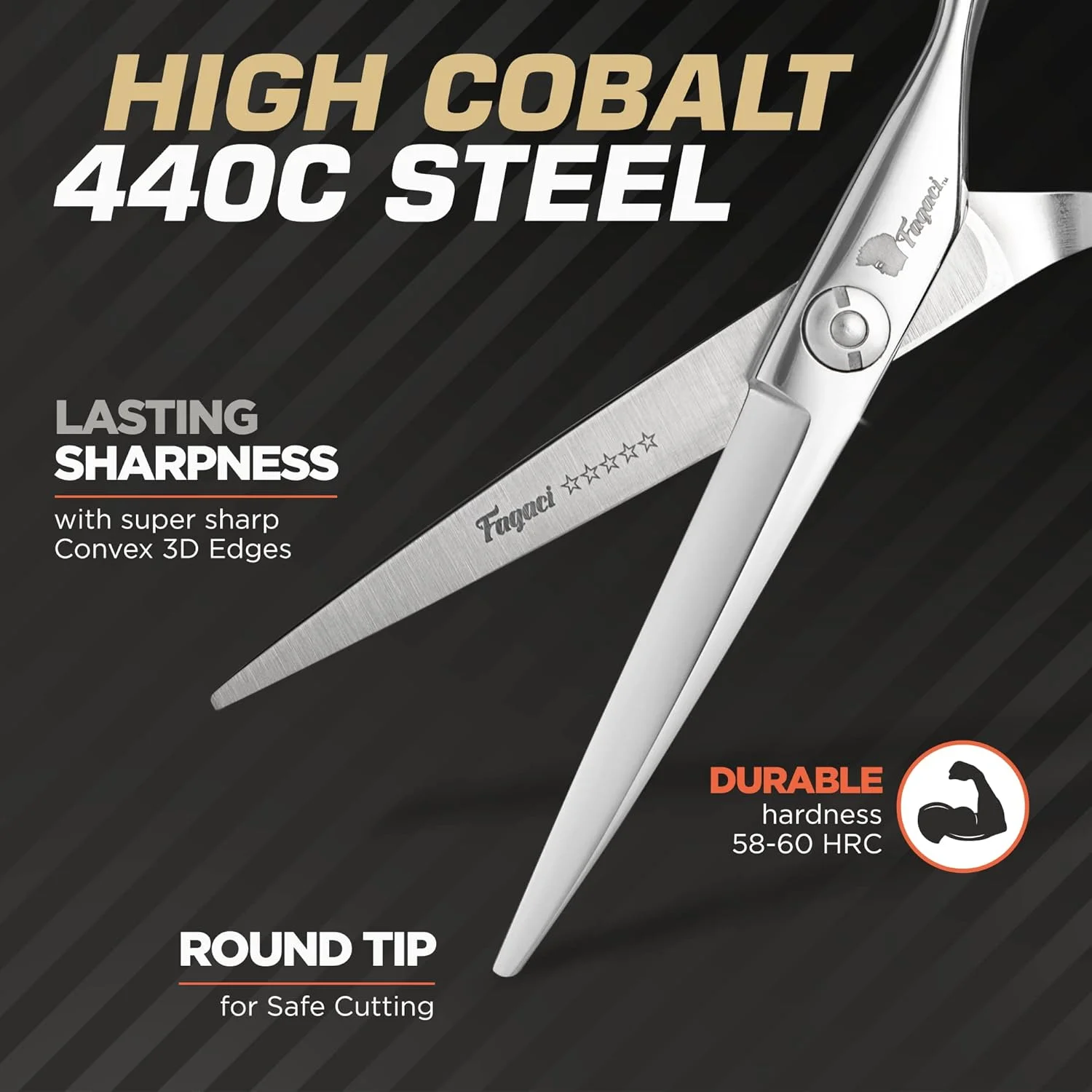 (قیچی آرایشگری مو) - قیچی موی حرفه ای 15 سانتی متری با تیغه های فوق العاده تیز، قیچی موی فولادی 440C، بادوام، حرکت روان و برش ظریف، قیچی آرایشگری با غلاف زیبا، Clea...