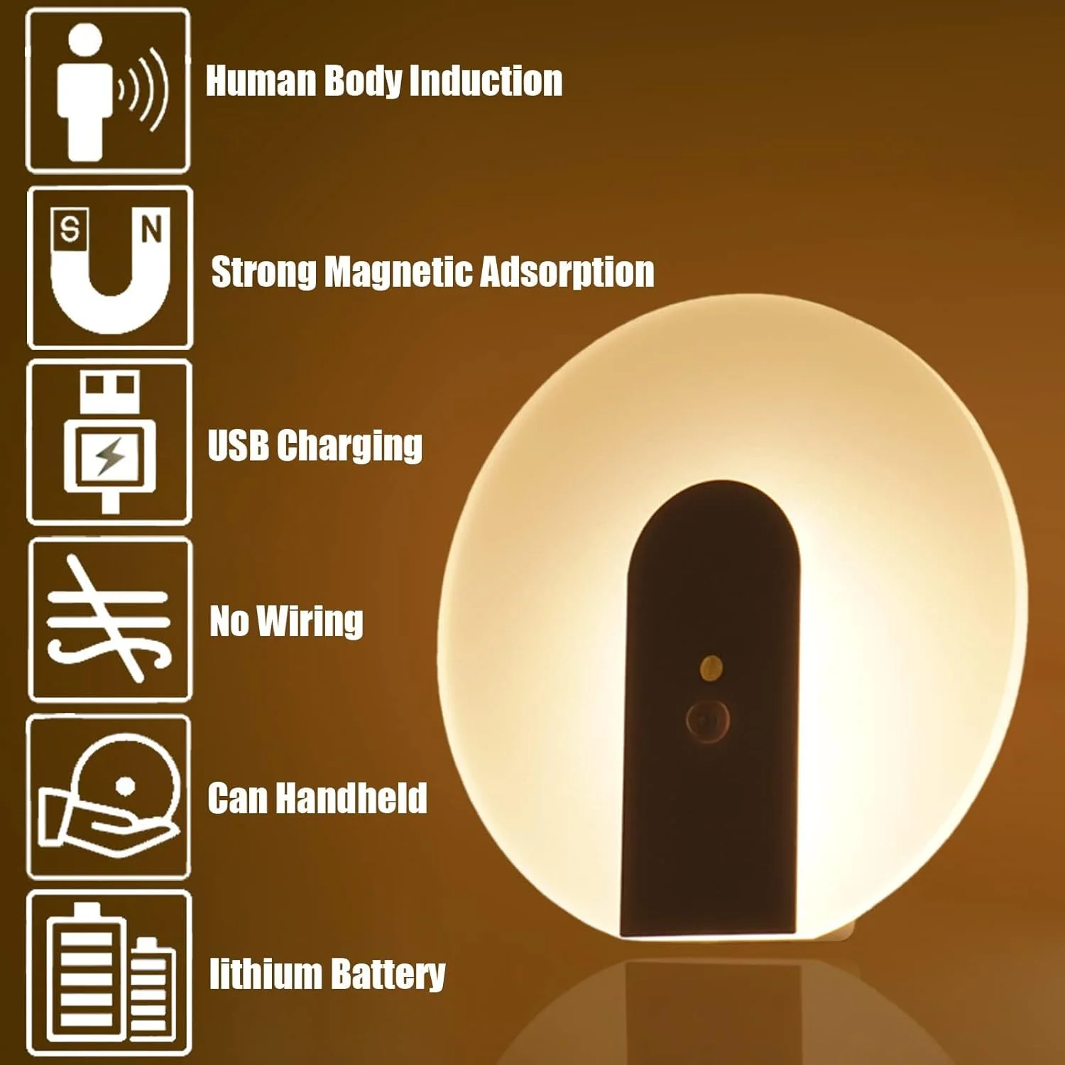 چراغ دیواری باتری خور KASTWAVE با حسگر حرکتی، چراغ دیواری قابل حمل USB شارژی، چراغ خواب LED القایی با آهنربا، روشنایی مدرن دیوارکوب برای راه پله راهرو، 2 عدد چراغ دیواری باتری خور KASTWAVE با حسگر حرکتی، چراغ دیواری قابل حمل USB شارژی، چراغ خواب LED القایی با آهنربا، روشنایی مدرن دیوارکوب برای راه پله راهرو، 2 عدد