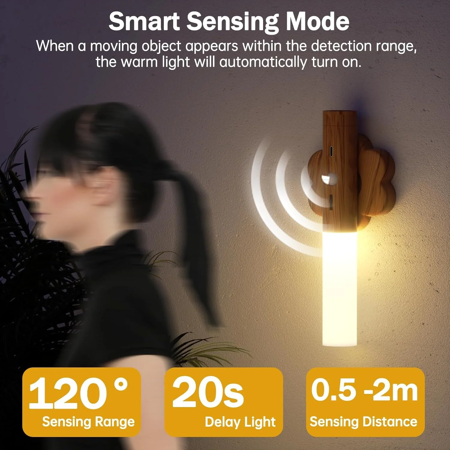 چراغ دیواری شارژی USB KASTWAVE، چراغ خواب حسگر حرکتی قابل حمل با قابلیت جدا شدن، مغناطیسی، بدون سیم، اتوماتیک، باتری خور، مناسب راهرو، پله، ایوان چراغ دیواری شارژی USB KASTWAVE، چراغ خواب حسگر حرکتی قابل حمل با قابلیت جدا شدن، مغناطیسی، بدون سیم، اتوماتیک، باتری خور، مناسب راهرو، پله، ایوان