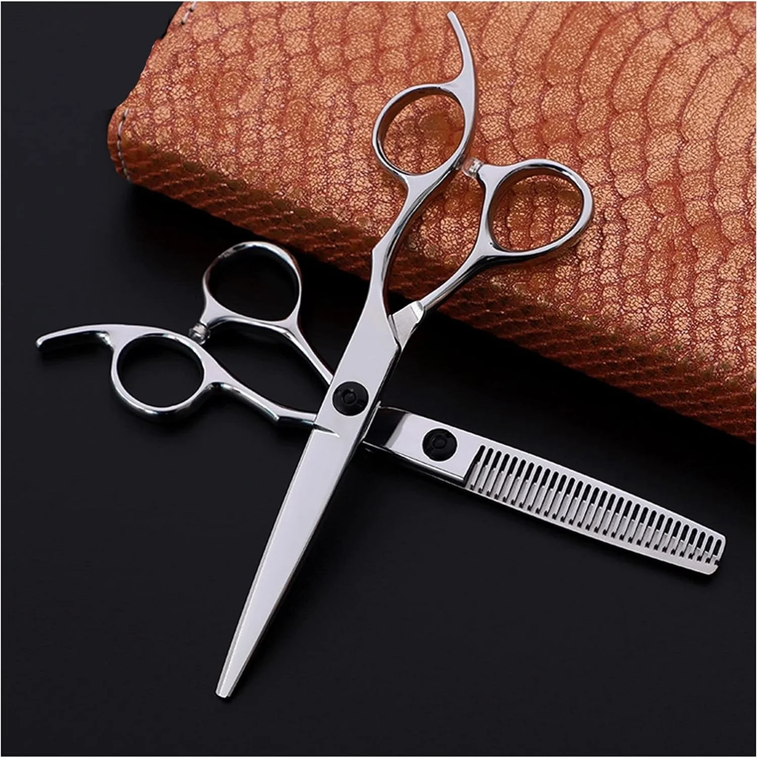 ست قیچی آرایشگری دستی 6.0 اینچی، قیچی آرایشگری، قیچی تخت، قیچی دندانه دار، ست اصلاح موی خانگی