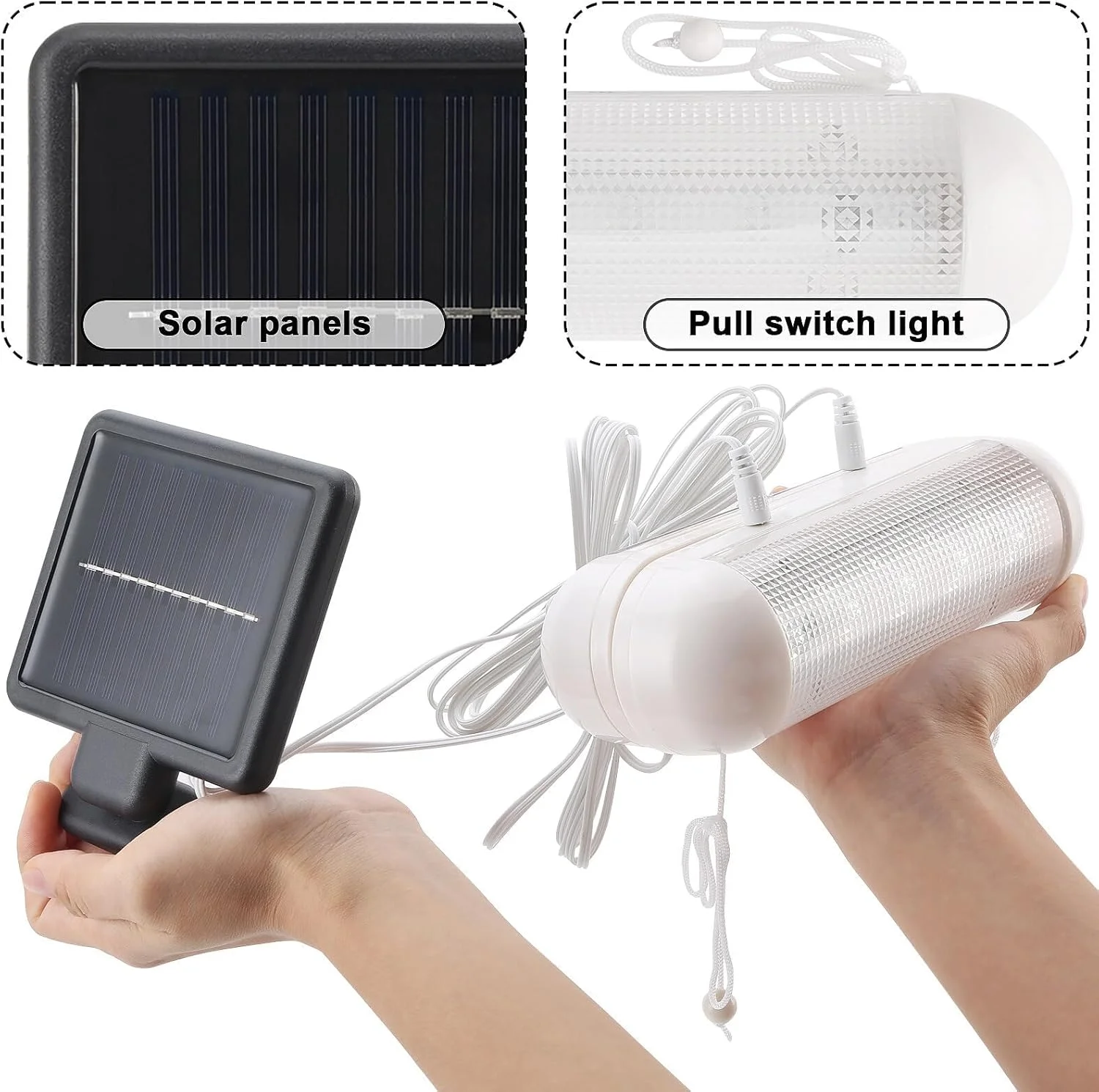 چراغ سولار ال ای دی سرپوشیده با کلید، چراغ های خورشیدی داخلی 2 در 1، چراغ قابل حمل USB با پنل خورشیدی، چراغ ال ای دی خورشیدی تقسیم شده با طناب کششی، برای گاراژ، راهرو چراغ سولار ال ای دی سرپوشیده با کلید، چراغ های خورشیدی داخلی 2 در 1، چراغ قابل حمل USB با پنل خورشیدی، چراغ ال ای دی خورشیدی تقسیم شده با طناب کششی، برای گاراژ، راهرو