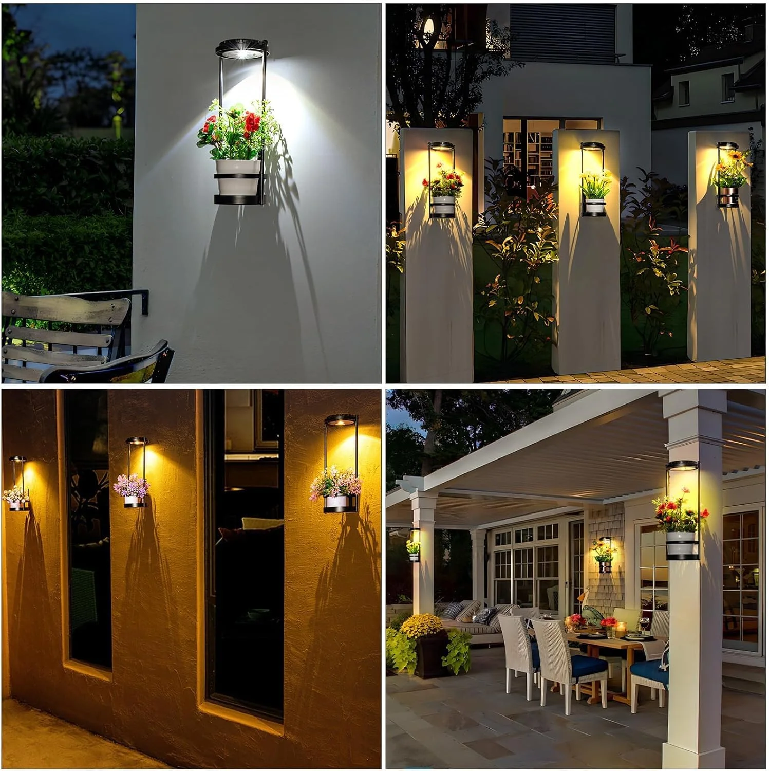 چراغهای خورشیدی ضد آب با پایه گلدان، چراغهای خورشیدی فضای باز با 3 دمای رنگ، نگهدارنده فلزی آویز گلدان، چراغ رشد گیاه، شمعدان دیواری فضای باز برای باغ، حیاط، پاسیو، بالکن، مشکی چراغهای خورشیدی ضد آب با پایه گلدان، چراغهای خورشیدی فضای باز با 3 دمای رنگ، نگهدارنده فلزی آویز گلدان، چراغ رشد گیاه، شمعدان دیواری فضای باز برای باغ، حیاط، پاسیو، بالکن، مشکی