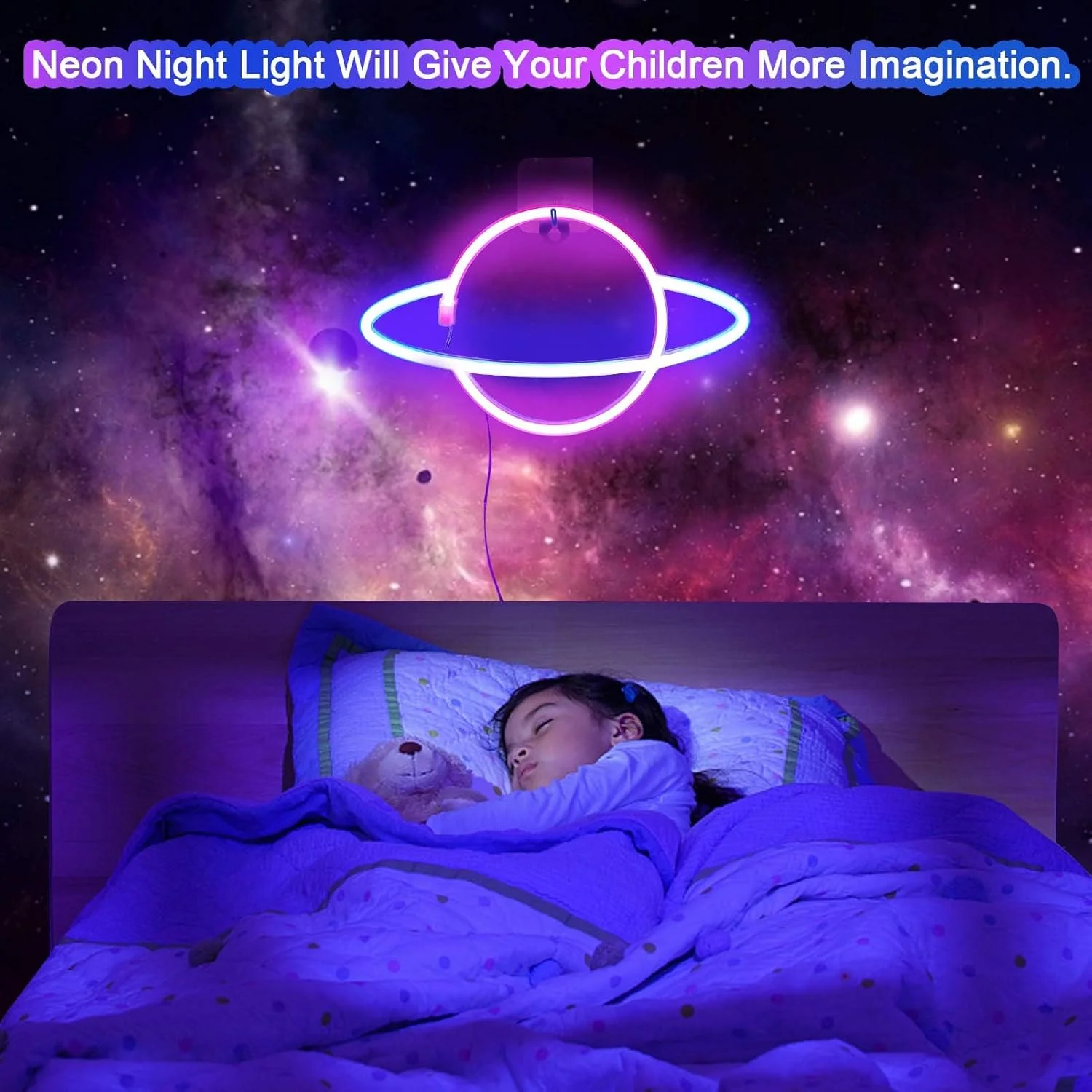 چراغ آویز دیواری LED طرح سیارات KASTWAVE، چراغ خواب سیاره ای، چراغ های سیاره ای برای اتاق خواب، اتاق کودک، مهمانی، کریسمس، تولد، دکوراسیون سال نو