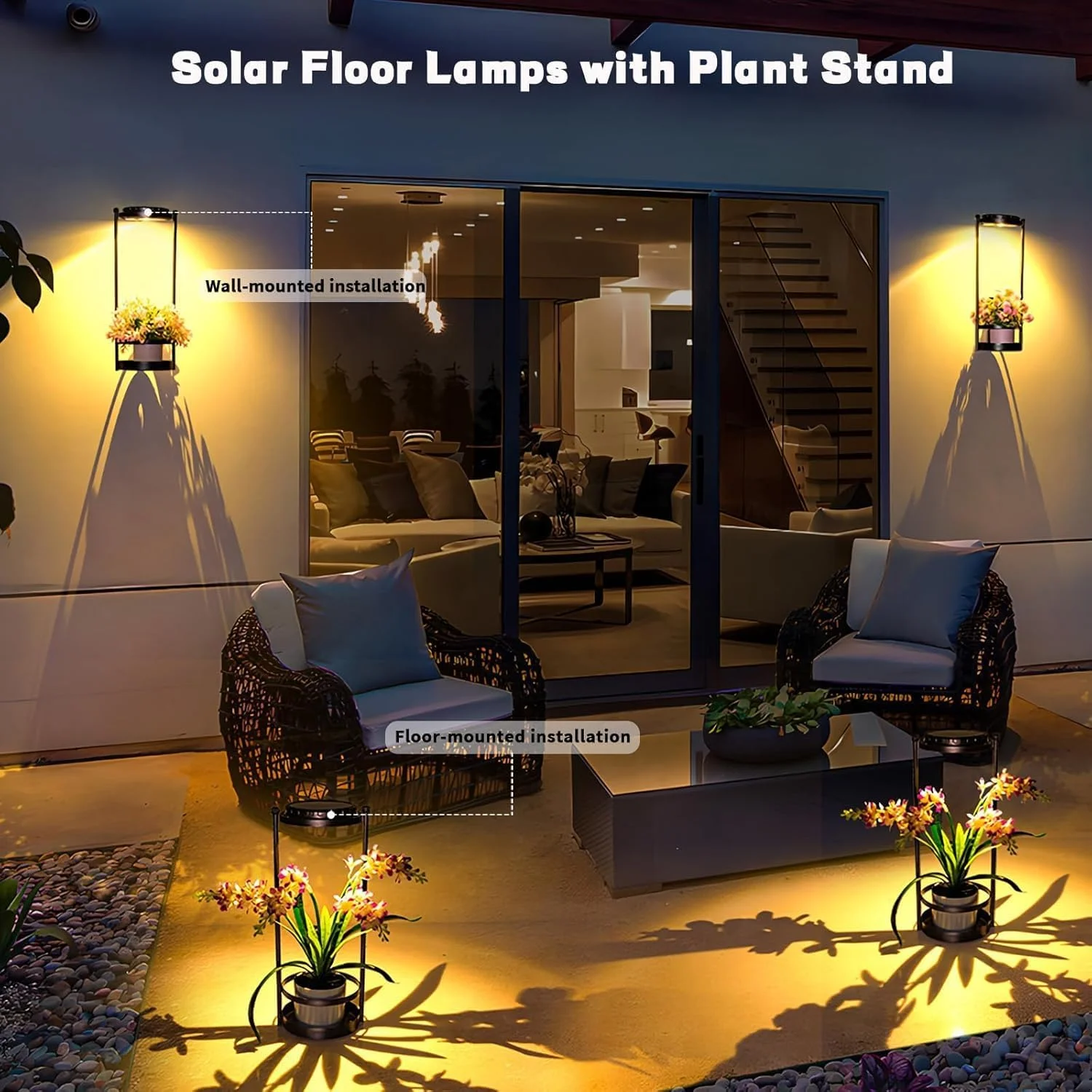 چراغهای خورشیدی ضد آب با پایه گلدان، چراغهای خورشیدی فضای باز با 3 دمای رنگ، نگهدارنده فلزی آویز گلدان، چراغ رشد گیاه، شمعدان دیواری فضای باز برای باغ، حیاط، پاسیو، بالکن، مشکی چراغهای خورشیدی ضد آب با پایه گلدان، چراغهای خورشیدی فضای باز با 3 دمای رنگ، نگهدارنده فلزی آویز گلدان، چراغ رشد گیاه، شمعدان دیواری فضای باز برای باغ، حیاط، پاسیو، بالکن، مشکی