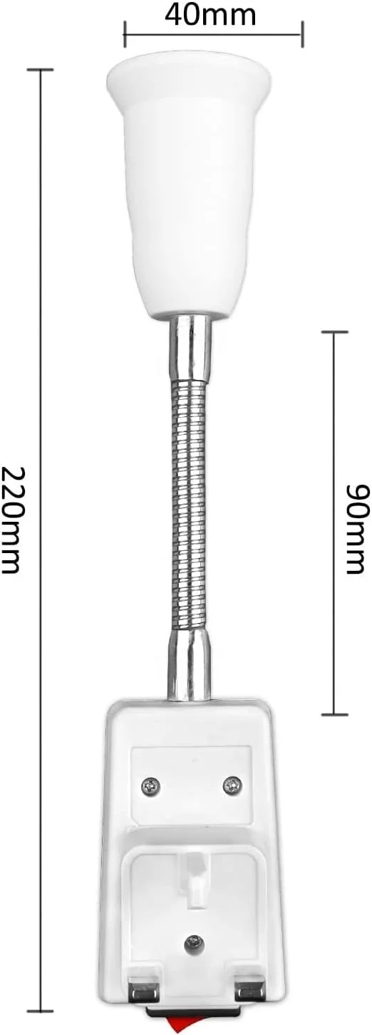 سرپیچ لامپ KASTWAVE E27 با کلید و دوشاخه، 2 سوکت چراغ دیواری انعطاف پذیر برای اتاق خواب و آشپزخانه، طراحی آسان پلاگین سرپیچ لامپ KASTWAVE E27 با کلید و دوشاخه، 2 سوکت چراغ دیواری انعطاف پذیر برای اتاق خواب و آشپزخانه، طراحی آسان پلاگین