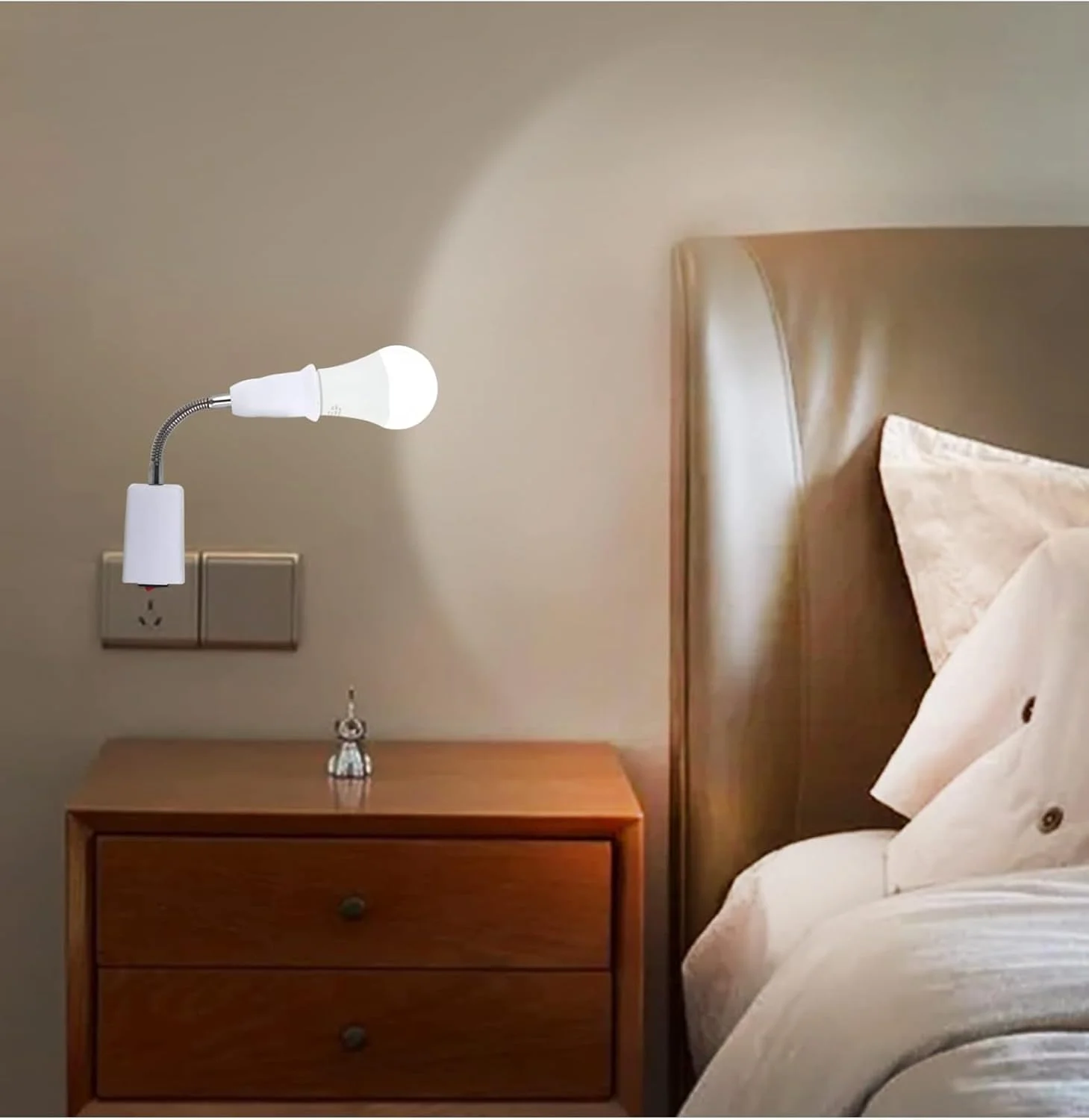 سرپیچ لامپ KASTWAVE E27 با کلید و دوشاخه، 2 سوکت چراغ دیواری انعطاف پذیر برای اتاق خواب و آشپزخانه، طراحی آسان پلاگین سرپیچ لامپ KASTWAVE E27 با کلید و دوشاخه، 2 سوکت چراغ دیواری انعطاف پذیر برای اتاق خواب و آشپزخانه، طراحی آسان پلاگین