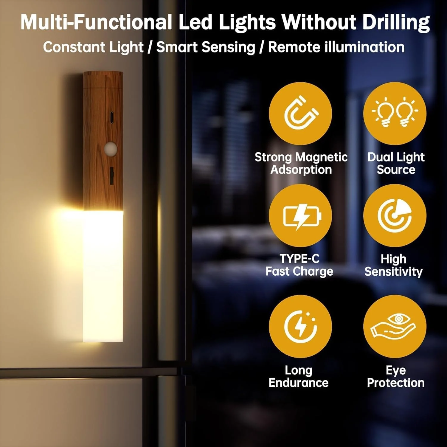 چراغ دیواری قابل شارژ USB، چراغ خواب حسگر حرکتی با قابلیت چسبندگی مغناطیسی، چراغ باتری اتوماتیک بی سیم قابل حمل بدون سیم برای راهرو داخلی، راه پله، اتاق خواب، آشپزخانه، ایوان، نور گرم چراغ دیواری قابل شارژ USB، چراغ خواب حسگر حرکتی با قابلیت چسبندگی مغناطیسی، چراغ باتری اتوماتیک بی سیم قابل حمل بدون سیم برای راهرو داخلی، راه پله، اتاق خواب، آشپزخانه، ایوان، نور گرم