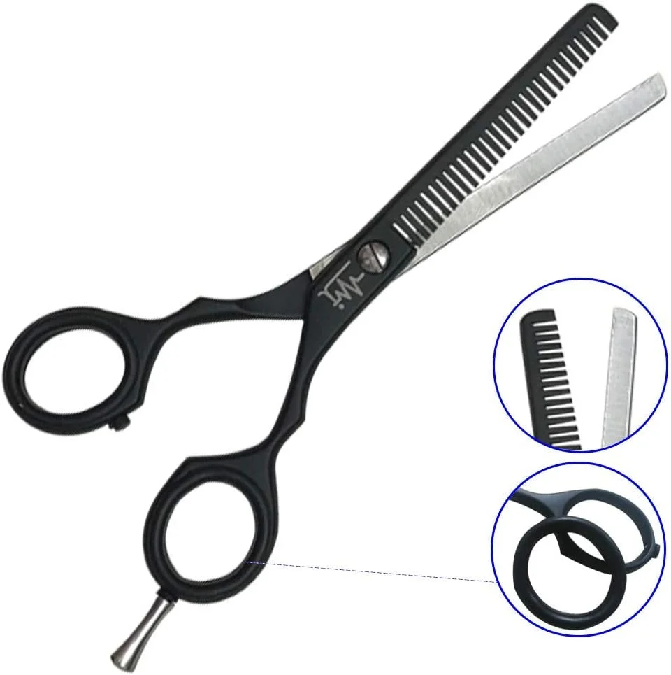 ست قیچی آرایشگری MICMA برای آقایان و بانوان، شامل قیچی های حرفه ای پیتاژ و قیچی آرایشگری 5.5 اینچی