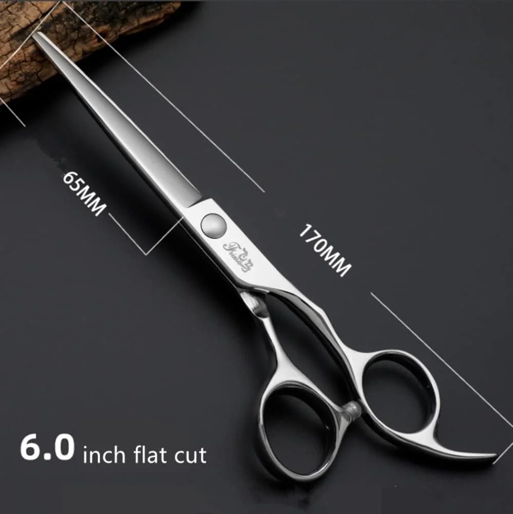 ست قیچی آرایشگری حرفه ای ZJCQA، قیچی مو 6 اینچی، قیچی V شکل فولاد 9cr13 برای برداشتن 20-30% مو، به همراه گیره، تنظیم کننده و پارچه