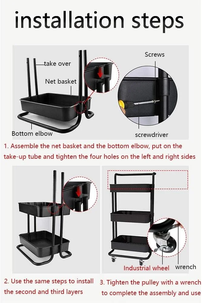 چرخ دستی ذخیره سازی WRQzxcv، چرخ دستی فلزی 3 طبقه، قفسه ذخیره سازی چند منظوره، چرخ دستی حمام، چرخ دستی سالن زیبایی، چرخ دستی سرویس تجهیزات آزمایشگاهی (مشکی) چرخ دستی ذخیره سازی WRQzxcv، چرخ دستی فلزی 3 طبقه، قفسه ذخیره سازی چند منظوره، چرخ دستی حمام، چرخ دستی سالن زیبایی، چرخ دستی سرویس تجهیزات آزمایشگاهی (مشکی)