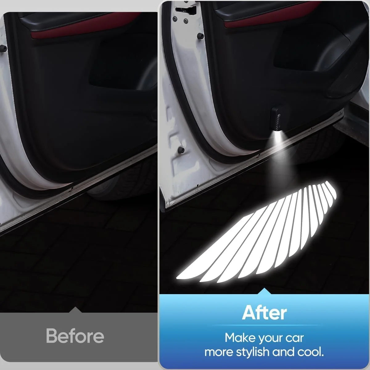 پروژکتور لوگو چراغ درب خودرو KASTWAVE مدل بال فرشته ای LED (دو عدد) پروژکتور لوگو چراغ درب خودرو KASTWAVE مدل بال فرشته ای LED (دو عدد)