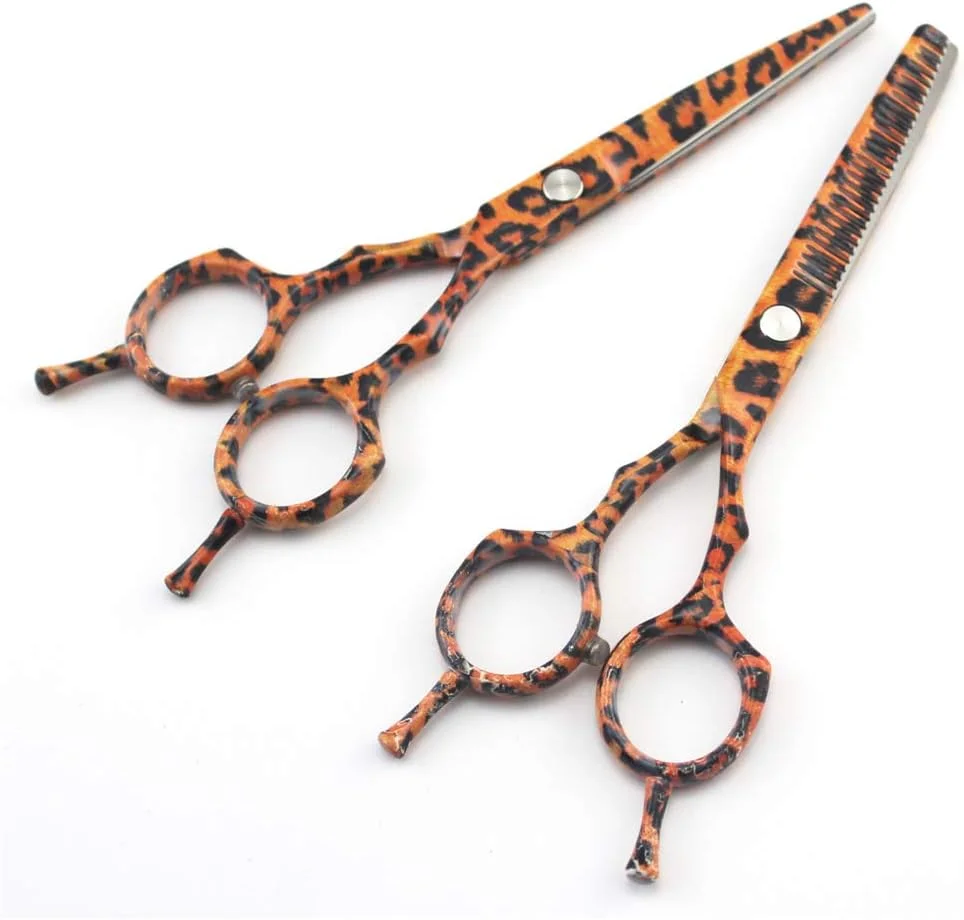 ست قیچی آرایشگری حرفه ای 5.5 اینچی با طرح پلنگی، قیچی های با کیفیت عالی برای آرایشگران، قیچی های پیتاژ و حجم دهنده مو، فولاد 440C، مناسب برای دست راست، لوازم آرایشگاه خانگی ست قیچی آرایشگری حرفه ای 5.5 اینچی با طرح پلنگی، قیچی های با کیفیت عالی برای آرایشگران، قیچی های پیتاژ و حجم دهنده مو، فولاد 440C، مناسب برای دست راست، لوازم آرایشگاه خانگی