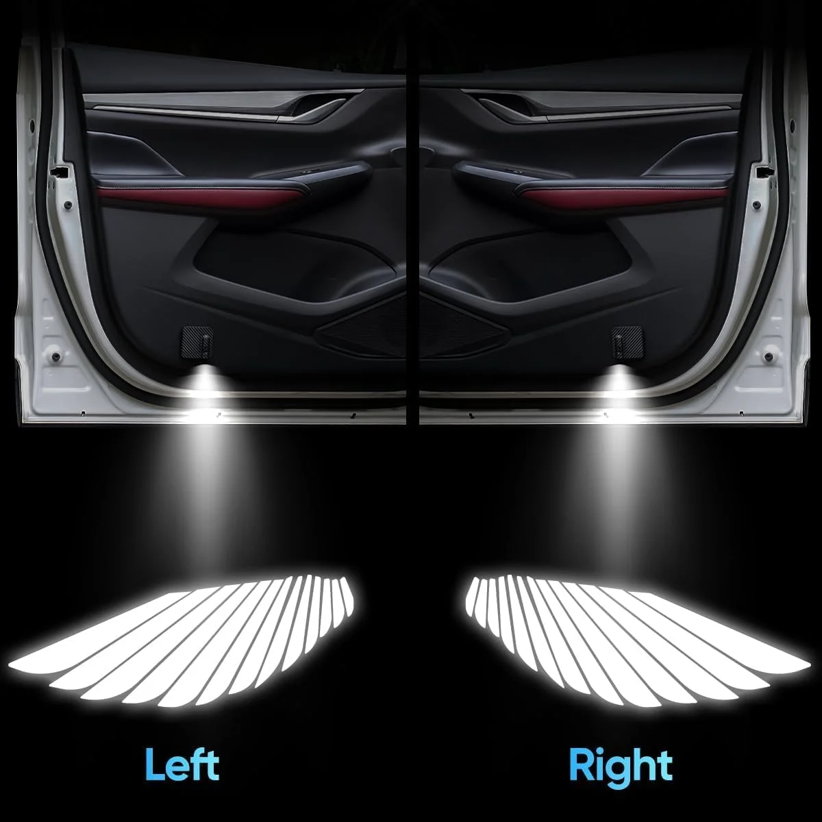 پروژکتور لوگو چراغ درب خودرو KASTWAVE مدل بال فرشته ای LED (دو عدد) پروژکتور لوگو چراغ درب خودرو KASTWAVE مدل بال فرشته ای LED (دو عدد)