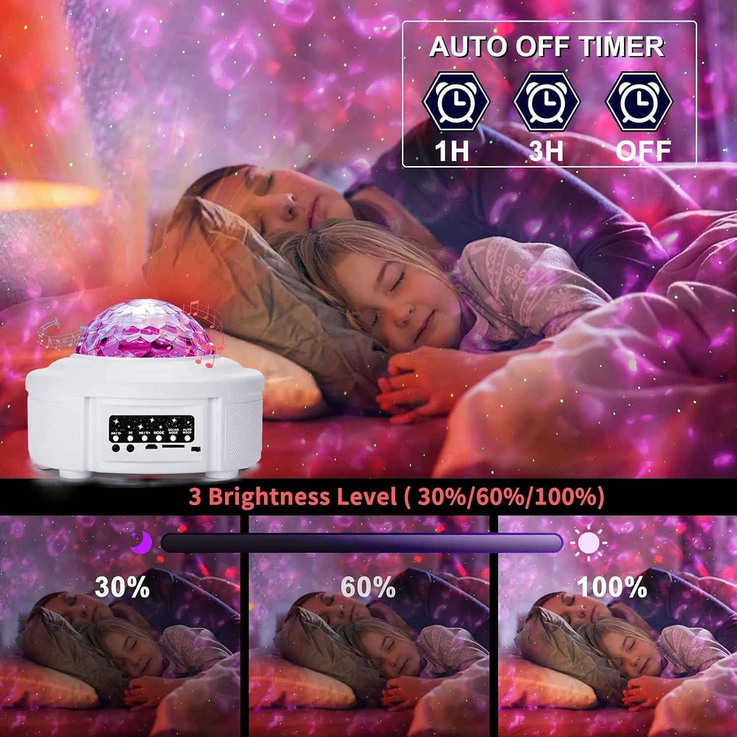 چراغ خواب پروژکتور ستاره ای با بلندگوی بلوتوث، لامپ موج اقیانوس LED و آسمان پر ستاره برای کودکان و بزرگسالان، حسگر صدا، روشنایی قابل تنظیم، هدیه برای تولد، اتاق خواب، مهمانی و عروسی چراغ خواب پروژکتور ستاره ای با بلندگوی بلوتوث، لامپ موج اقیانوس LED و آسمان پر ستاره برای کودکان و بزرگسالان، حسگر صدا، روشنایی قابل تنظیم، هدیه برای تولد، اتاق خواب، مهمانی و عروسی