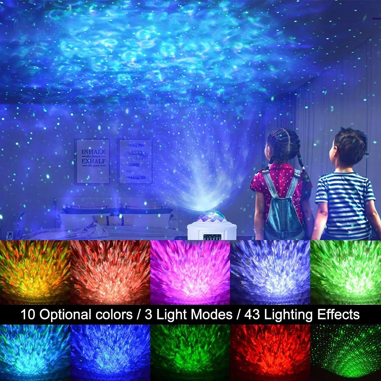 چراغ خواب پروژکتور ستاره ای با بلندگوی بلوتوث، لامپ موج اقیانوس LED و آسمان پر ستاره برای کودکان و بزرگسالان، حسگر صدا، روشنایی قابل تنظیم، هدیه برای تولد، اتاق خواب، مهمانی و عروسی چراغ خواب پروژکتور ستاره ای با بلندگوی بلوتوث، لامپ موج اقیانوس LED و آسمان پر ستاره برای کودکان و بزرگسالان، حسگر صدا، روشنایی قابل تنظیم، هدیه برای تولد، اتاق خواب، مهمانی و عروسی