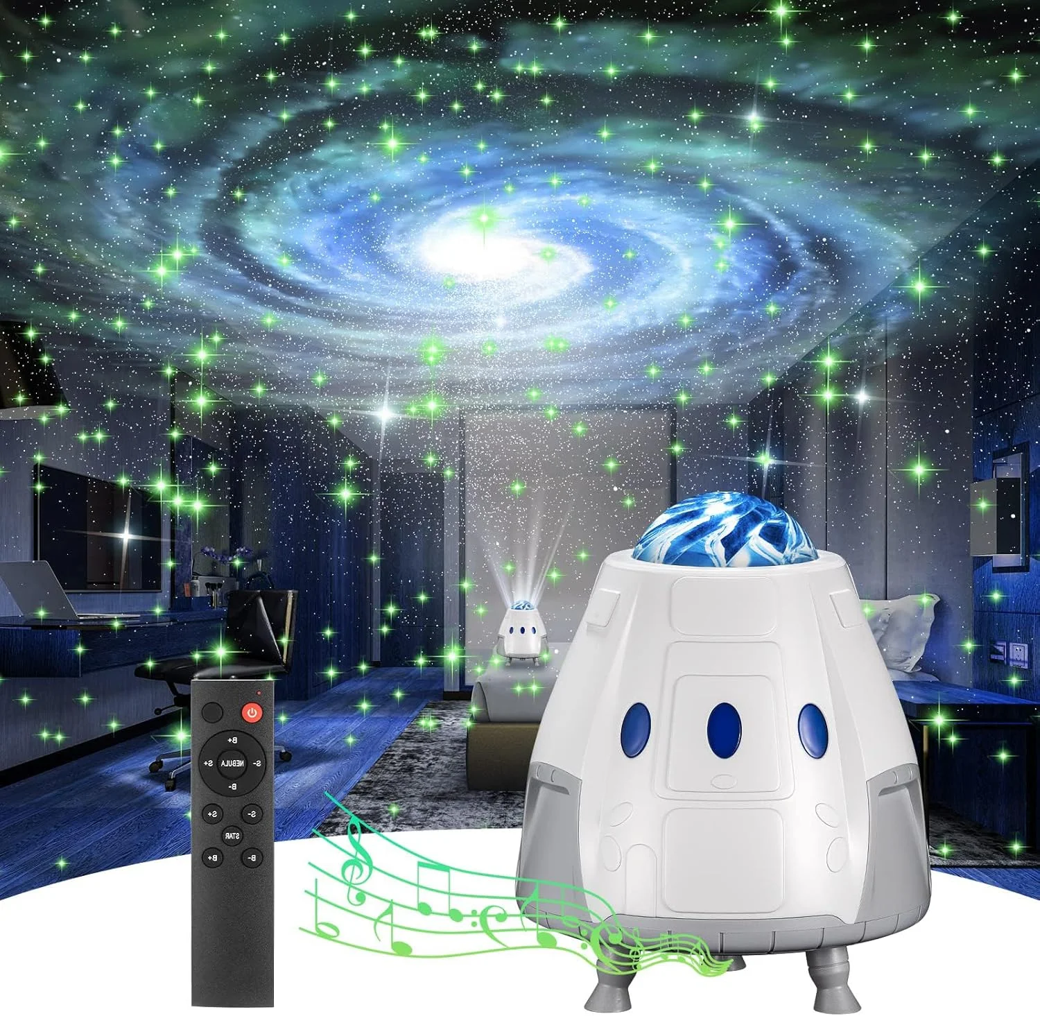 پروژکتور ستاره کهکشانی با بلندگوی بلوتوث - چراغ خواب برای کودکان و بزرگسالان، ایده آل برای دکوراسیون اتاق خواب، مهمانی های خانگی و تجربه تئاتر پروژکتور ستاره کهکشانی با بلندگوی بلوتوث - چراغ خواب برای کودکان و بزرگسالان، ایده آل برای دکوراسیون اتاق خواب، مهمانی های خانگی و تجربه تئاتر