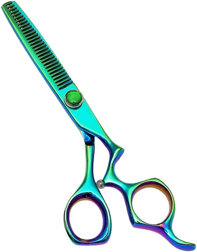 ست قیچی آرایشگری حرفه ای، قیچی آرایشگری استیل 440C سبز 6.0 اینچی با تیغه تیز برای آرایشگری، خرد کردن، بافت دهی، مناسب برای سالن یا استفاده خانگی ست قیچی آرایشگری حرفه ای، قیچی آرایشگری استیل 440C سبز 6.0 اینچی با تیغه تیز برای آرایشگری، خرد کردن، بافت دهی، مناسب برای سالن یا استفاده خانگی