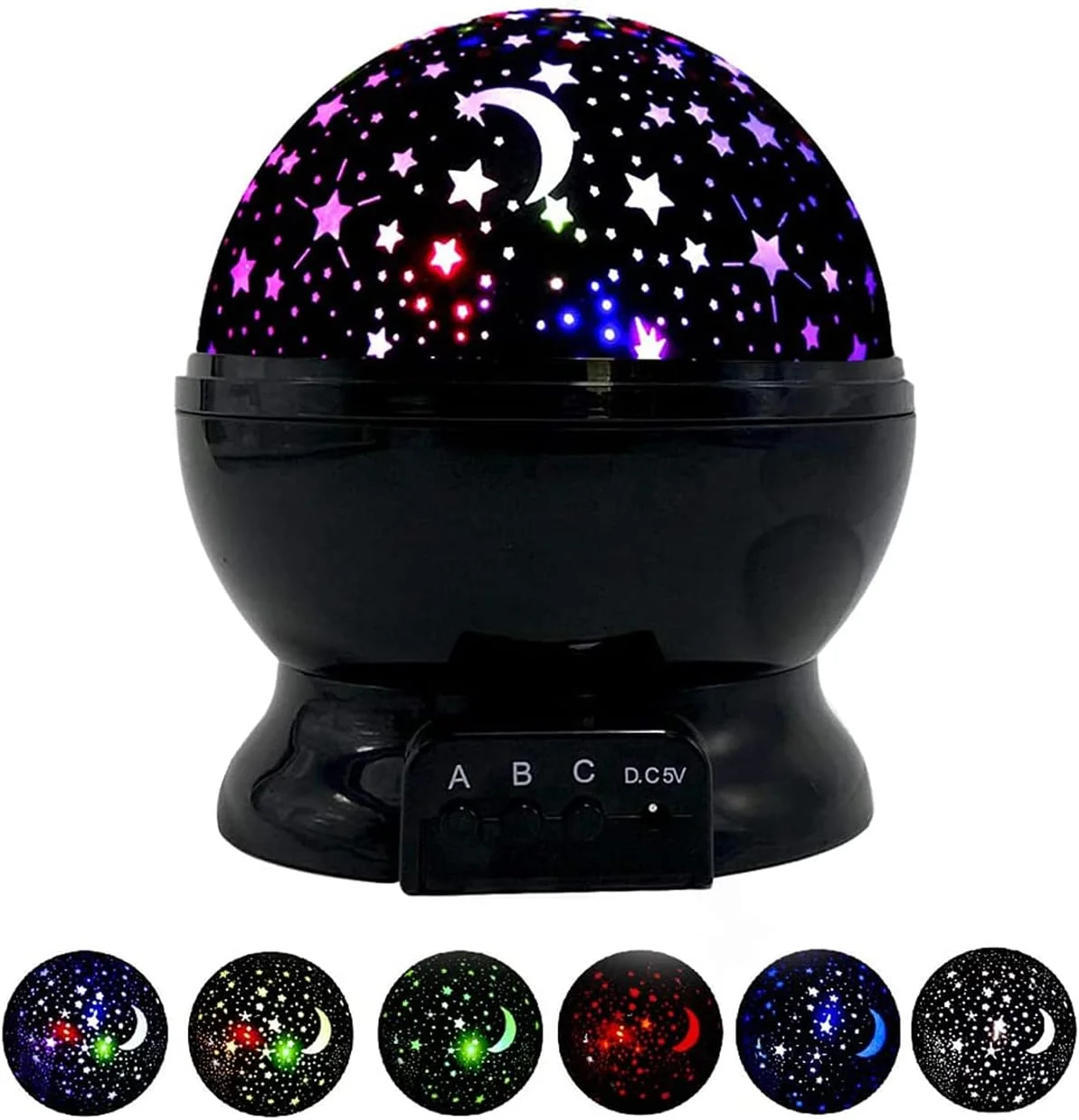 چراغ خواب کودکانه طرح آسمان پرستاره KASTWAVE، پروژکتور چرخان 360 درجه ستاره، چراغ رومیزی 4 LED با 8 رنگ قابل تغییر با کابل USB، بهترین انتخاب برای اتاق خواب کودک و نوزاد و تزئینات مهمانی چراغ خواب کودکانه طرح آسمان پرستاره KASTWAVE، پروژکتور چرخان 360 درجه ستاره، چراغ رومیزی 4 LED با 8 رنگ قابل تغییر با کابل USB، بهترین انتخاب برای اتاق خواب کودک و نوزاد و تزئینات مهمانی