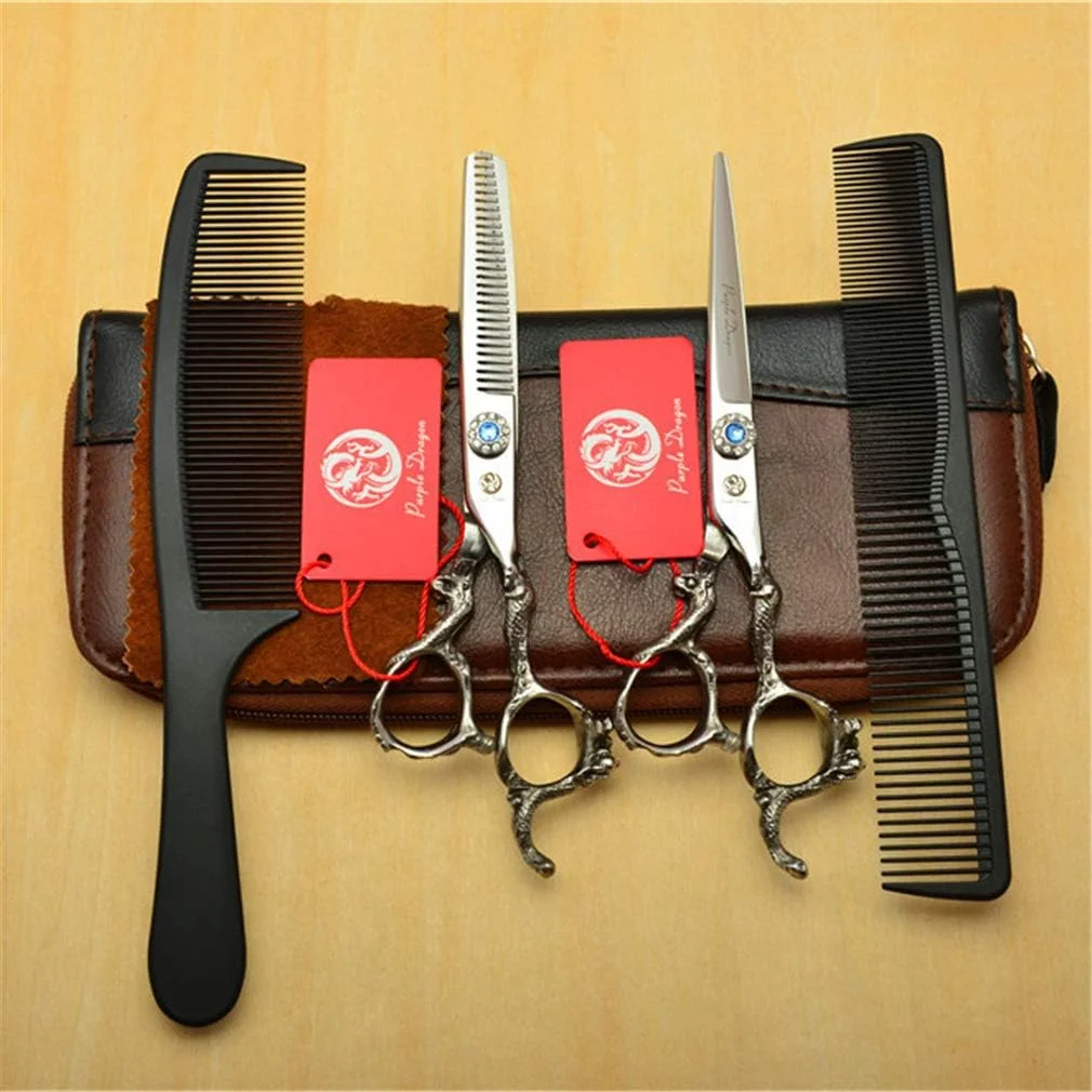 ست قیچی آرایشگری حرفه ای 6.0 اینچی یاقوت کبود راست دست، قیچی آرایشگری، قیچی پیتاژ، ابزار آرایشگاه، فولاد 440C، لوازم آرایشگری مو به همراه شانه ست قیچی آرایشگری حرفه ای 6.0 اینچی یاقوت کبود راست دست، قیچی آرایشگری، قیچی پیتاژ، ابزار آرایشگاه، فولاد 440C، لوازم آرایشگری مو به همراه شانه