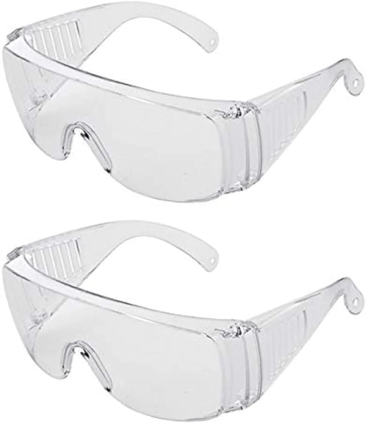 عینک ایمنی شفاف برای ساخت و ساز، آزمایشگاه و کار در فضای باز؛ عینک ایمنی محافظ ضد مه؛ بسته 2 عددی عینک ایمنی آزمایشگاهی؛ عینک ایمنی برای محافظت از چشم؛ عینک ایمنی برای پرستاران