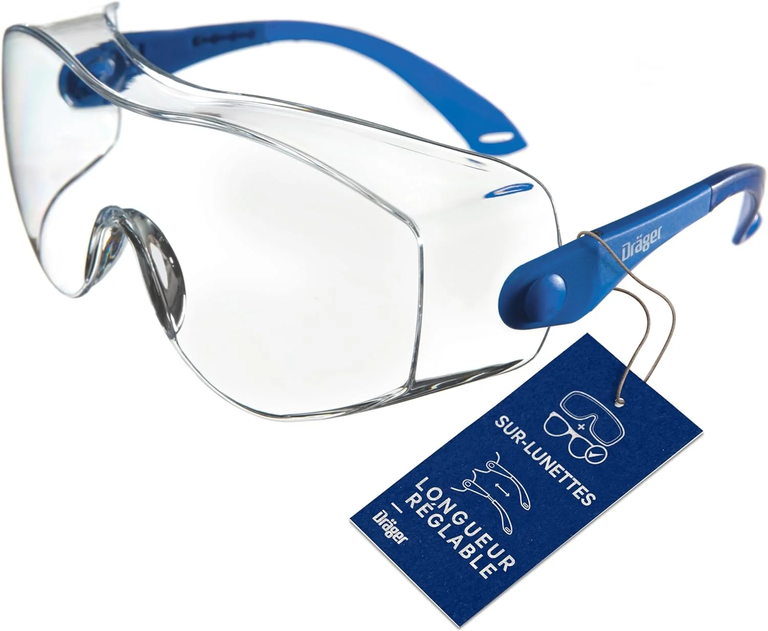 عینک محافظ Dräger Schutzbrille X-pect 8120 | عینک رو عینکی قابل تنظیم، مناسب برای افراد عینکی | مناسب برای ساختمان، آزمایشگاه، کارگاه و دوچرخه سواری | سبک، شفاف و ضد خش