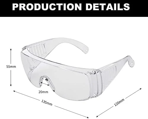 عینک ایمنی شفاف برای ساخت و ساز، آزمایشگاه و کار در فضای باز؛ عینک ایمنی محافظ ضد مه؛ بسته 2 عددی عینک ایمنی آزمایشگاهی؛ عینک ایمنی برای محافظت از چشم؛ عینک ایمنی برای پرستاران
