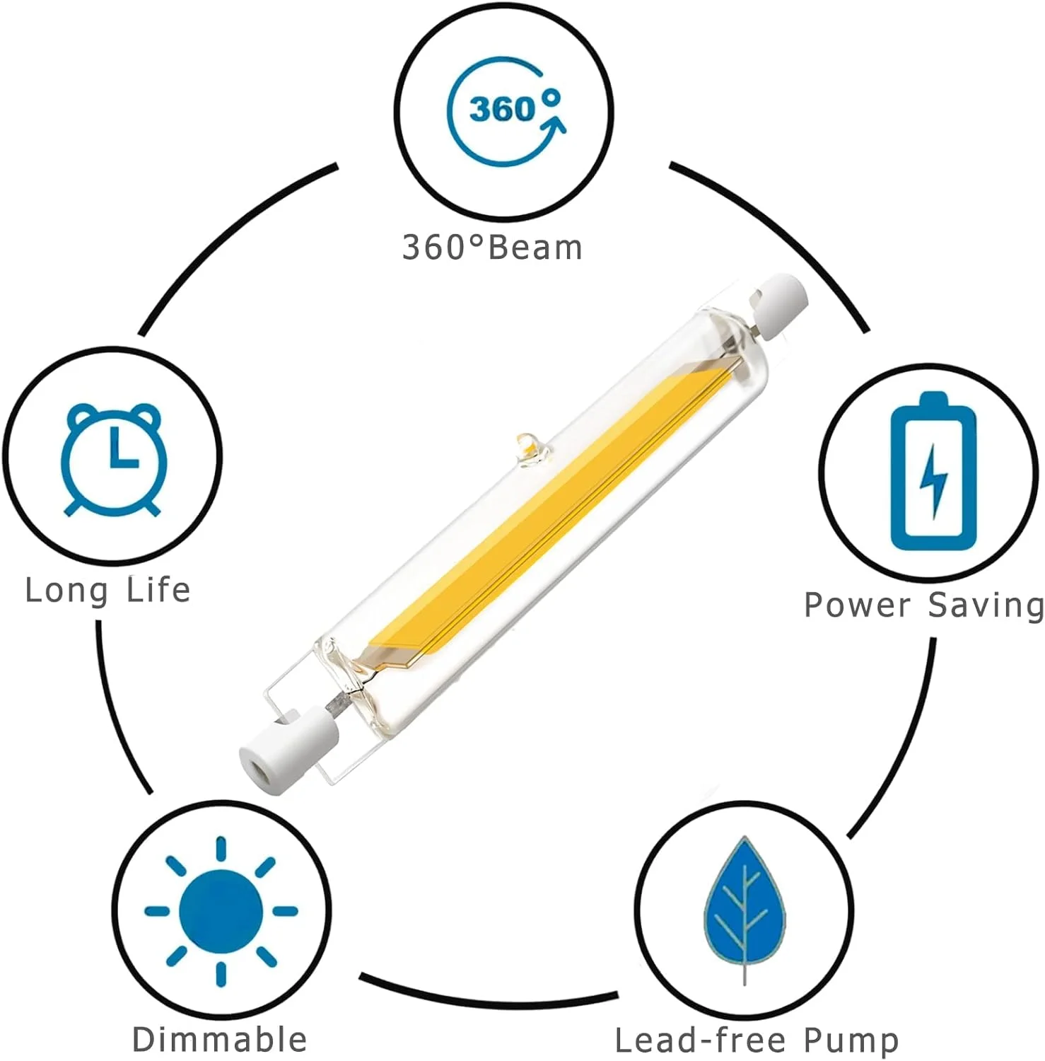 لامپ ال ای دی KASTWAVE R7S، 118 میلی متر، 10 وات، ال ای دی COB R7S دیمرخور، سفید یخی 6000K، معادل لامپ هالوژن J118 200 وات، جایگزین چراغ پروژکتور خطی بازتابنده صرفه جویی در انرژی لامپ ال ای دی KASTWAVE R7S، 118 میلی متر، 10 وات، ال ای دی COB R7S دیمرخور، سفید یخی 6000K، معادل لامپ هالوژن J118 200 وات، جایگزین چراغ پروژکتور خطی بازتابنده صرفه جویی در انرژی