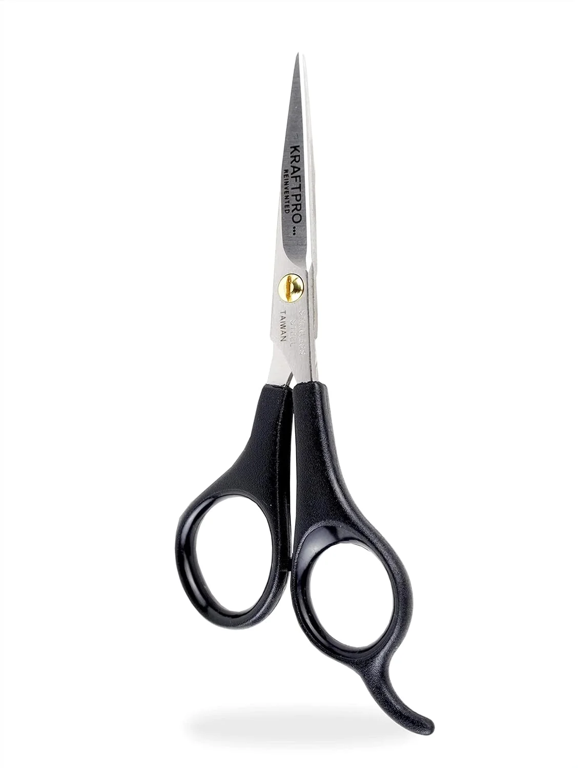 قیچی آرایشگری 5.5 اینچی KRAFTPRO، اصلاح شده، قیچی کوتاهی موی آرایشگر، با کاربری روان و راحت، نقره ای؛ مشکی قیچی آرایشگری 5.5 اینچی KRAFTPRO، اصلاح شده، قیچی کوتاهی موی آرایشگر، با کاربری روان و راحت، نقره ای؛ مشکی
