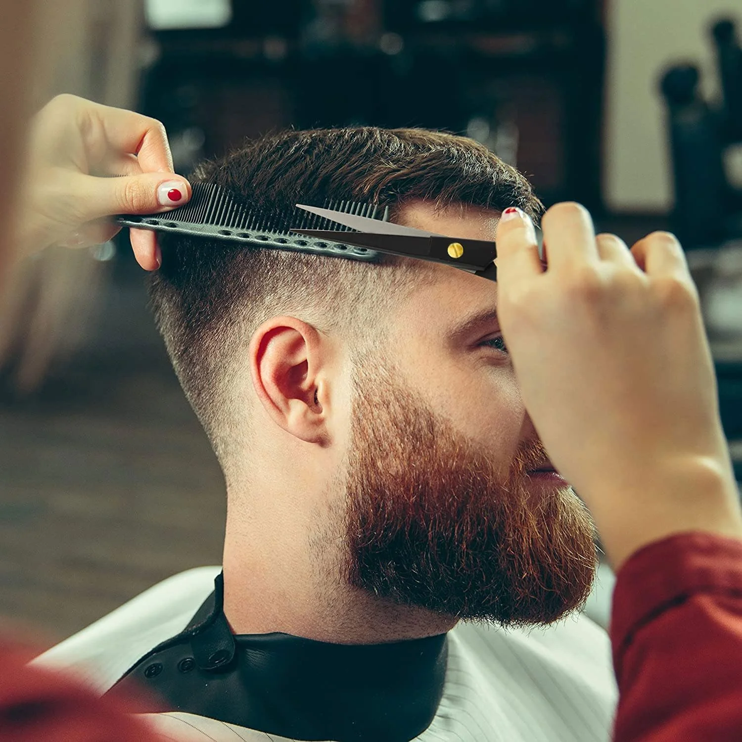 قیچی آرایشگری حرفه ای Krisp Shave - قیچی آرایشگاهی استیل ضد زنگ ژاپنی (7 اینچ) - قیچی برای اصلاح ریش و سبیل مردانه، زنانه، کودکان و حیوانات خانگی، قیچی چند منظوره مدل KSP-786 قیچی آرایشگری حرفه ای Krisp Shave - قیچی آرایشگاهی استیل ضد زنگ ژاپنی (7 اینچ) - قیچی برای اصلاح ریش و سبیل مردانه، زنانه، کودکان و حیوانات خانگی، قیچی چند منظوره مدل KSP-786