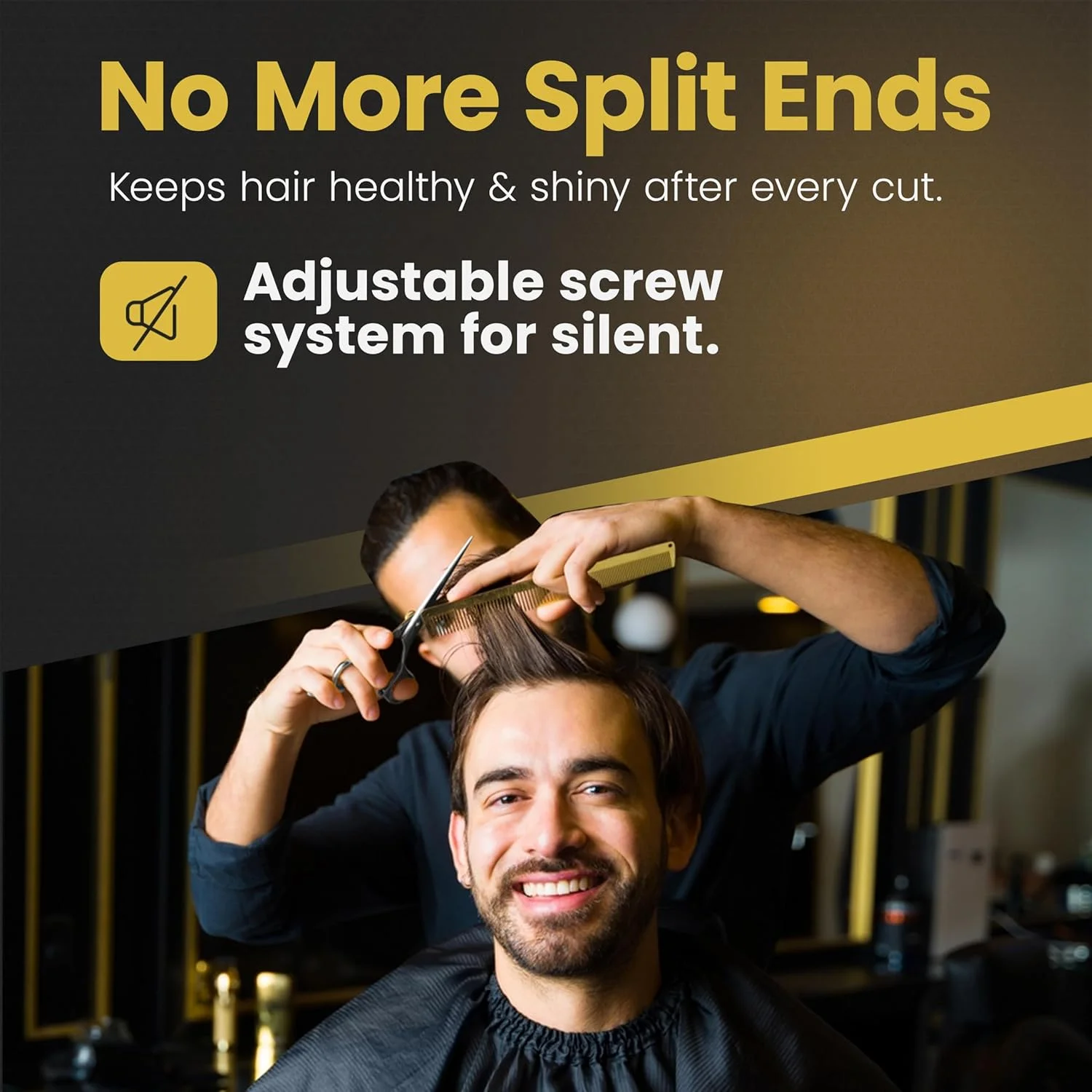 قیچی آرایشگری حرفه ای Krisp Shave - قیچی آرایشگاهی استیل ضد زنگ ژاپنی (7 اینچ) - قیچی اصلاح موی مردانه، ریش، سبیل، زنانه، کودکان، حیوانات خانگی، قیچی چند منظوره مدل KSP-784