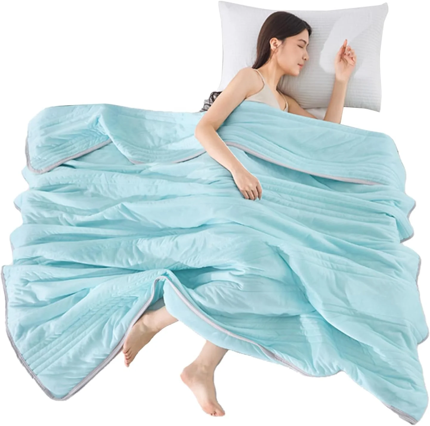 پتوی خنک کننده | پتوی راحتی قابل حمل و رطوبت گیر مناسب برای خوابگاه، مبل، نوزاد، کمپینگ، ماشین، اتاق نشیمن، کار، فضای باز، اتاق خواب، پیک نیک و بیمارستان