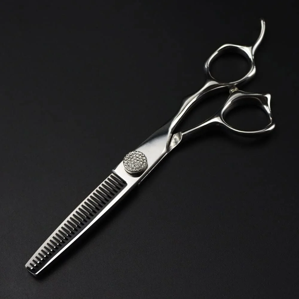 قیچی آرایشگری، قیچی اصلاح مو 6 اینچی فولاد 440C، قیچی نگین دار حرفه ای برای آرایشگران، پیرایش و نازک کردن مو قیچی آرایشگری، قیچی اصلاح مو 6 اینچی فولاد 440C، قیچی نگین دار حرفه ای برای آرایشگران، پیرایش و نازک کردن مو