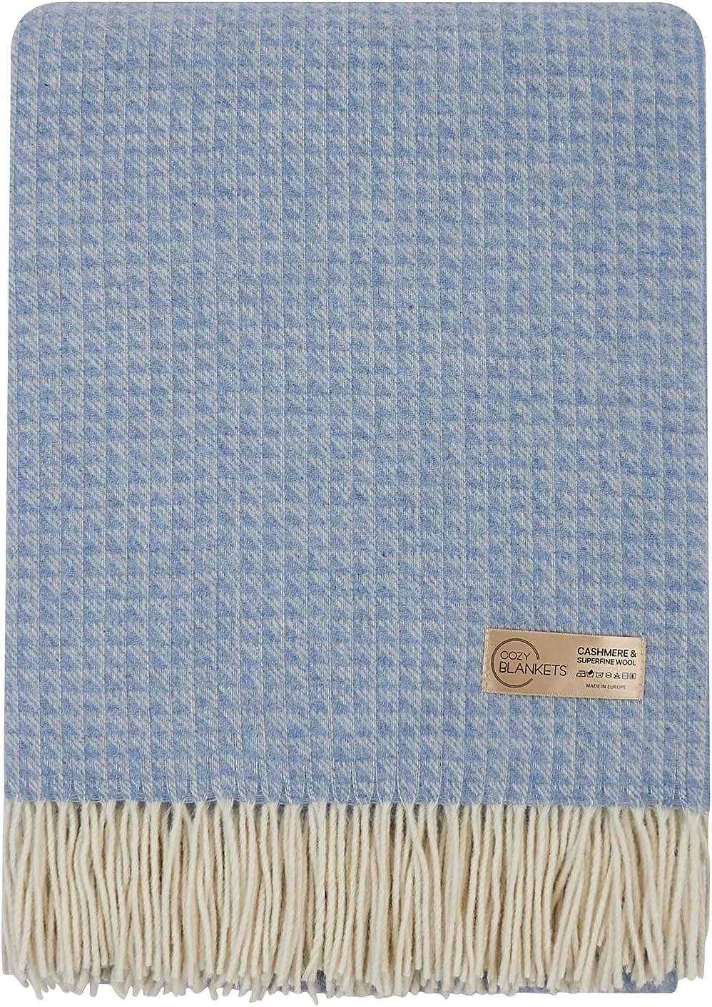 پتوهای نرم و راحت | پتوی ترکیبی کشمیر | 10% کشمیر، 90% پشم سوپرفاین | پتو با بافت بسیار نرم، گرم و تنفس پذیر با ریشه | لایه ای شیک برای تخت یا مبل 140x200 سانتی متر