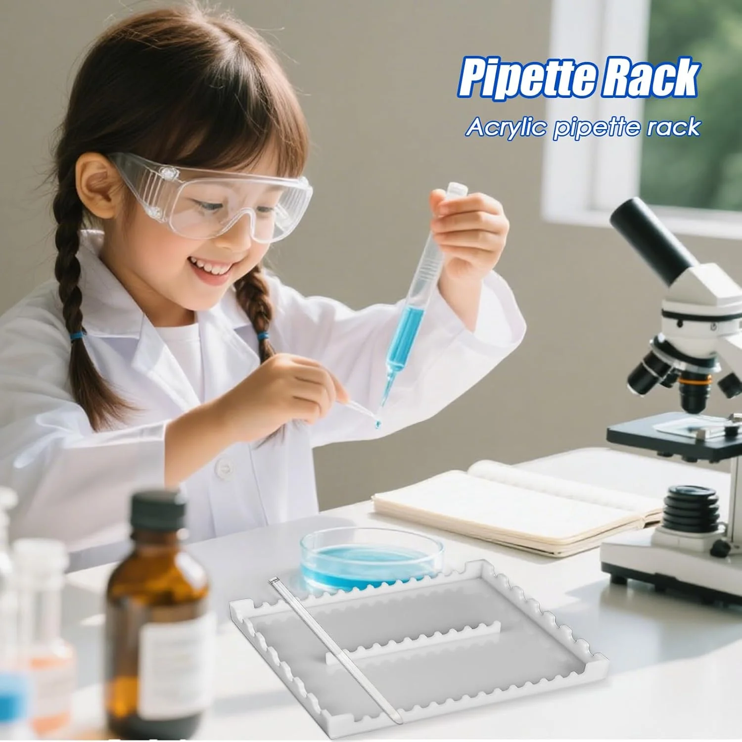 پایه نگهدارنده پیپت | پایه نگهدارنده پیپت اکریلیک - براکت ذخیره سازی تجهیزات آزمایشگاهی 22 اسلات برای مبتدیان، دانشجویان، متخصصان، استودیو، کتابخانه