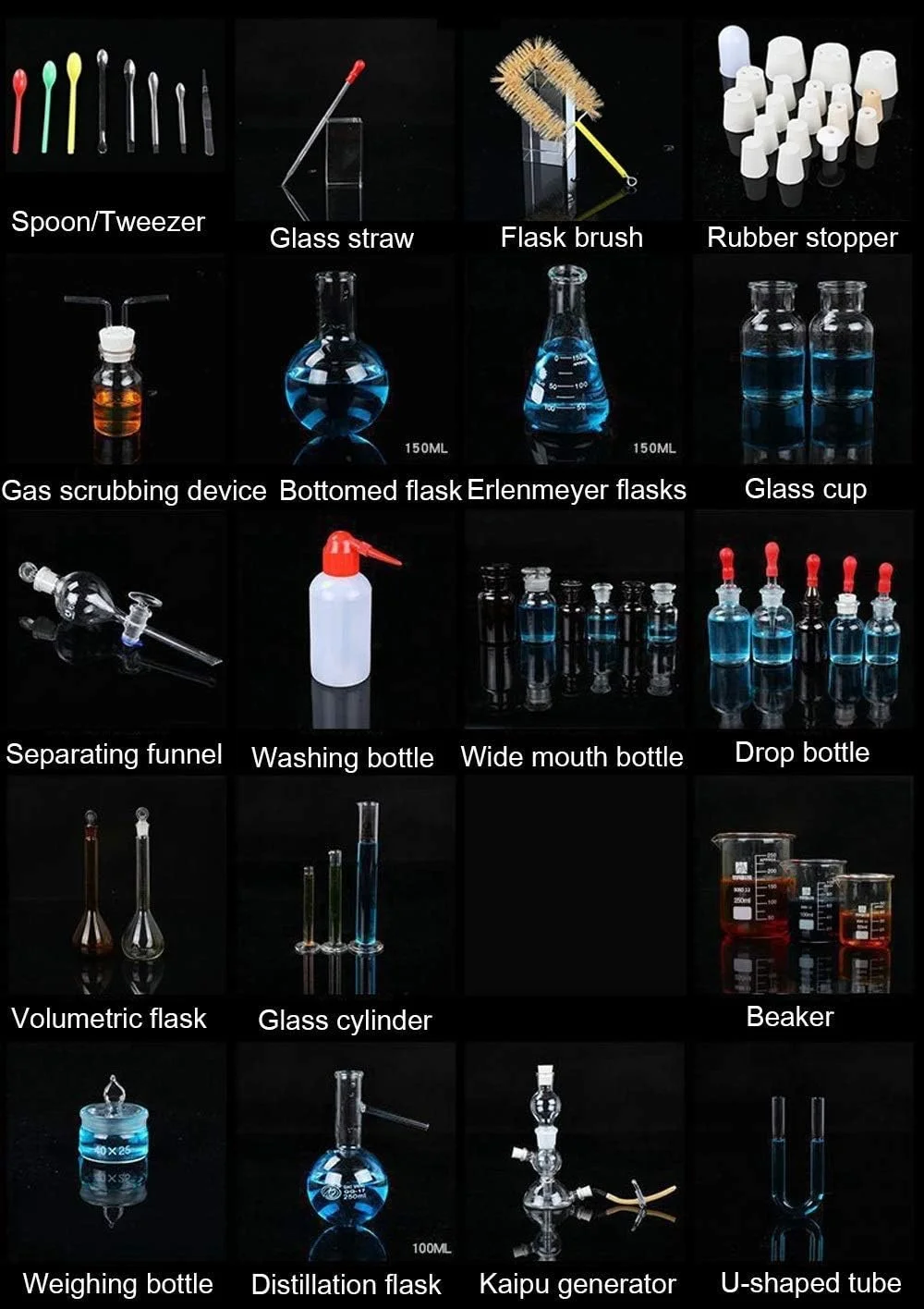 مجموعه تجهیزات آزمایشگاهی شیمیایی TAINDU، تجهیزات تقطیر، شیشه آلات آزمایشگاهی، علم صنعتی، تقطیر، فیلتر آب مقطر، تجهیزات آزمایشگاه شیمی و جعبه نگهداری